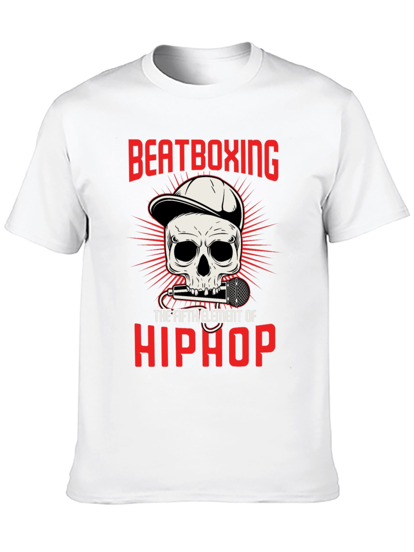 Beatboxing Hip Hop Skull Graphic T-Shirt