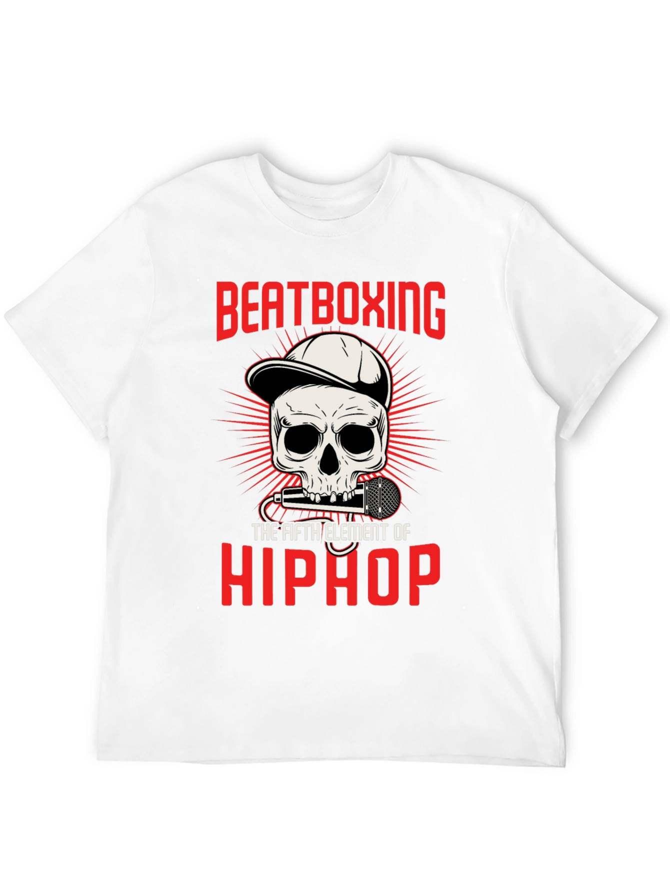 Beatboxing Hip Hop Skull Graphic T-Shirt