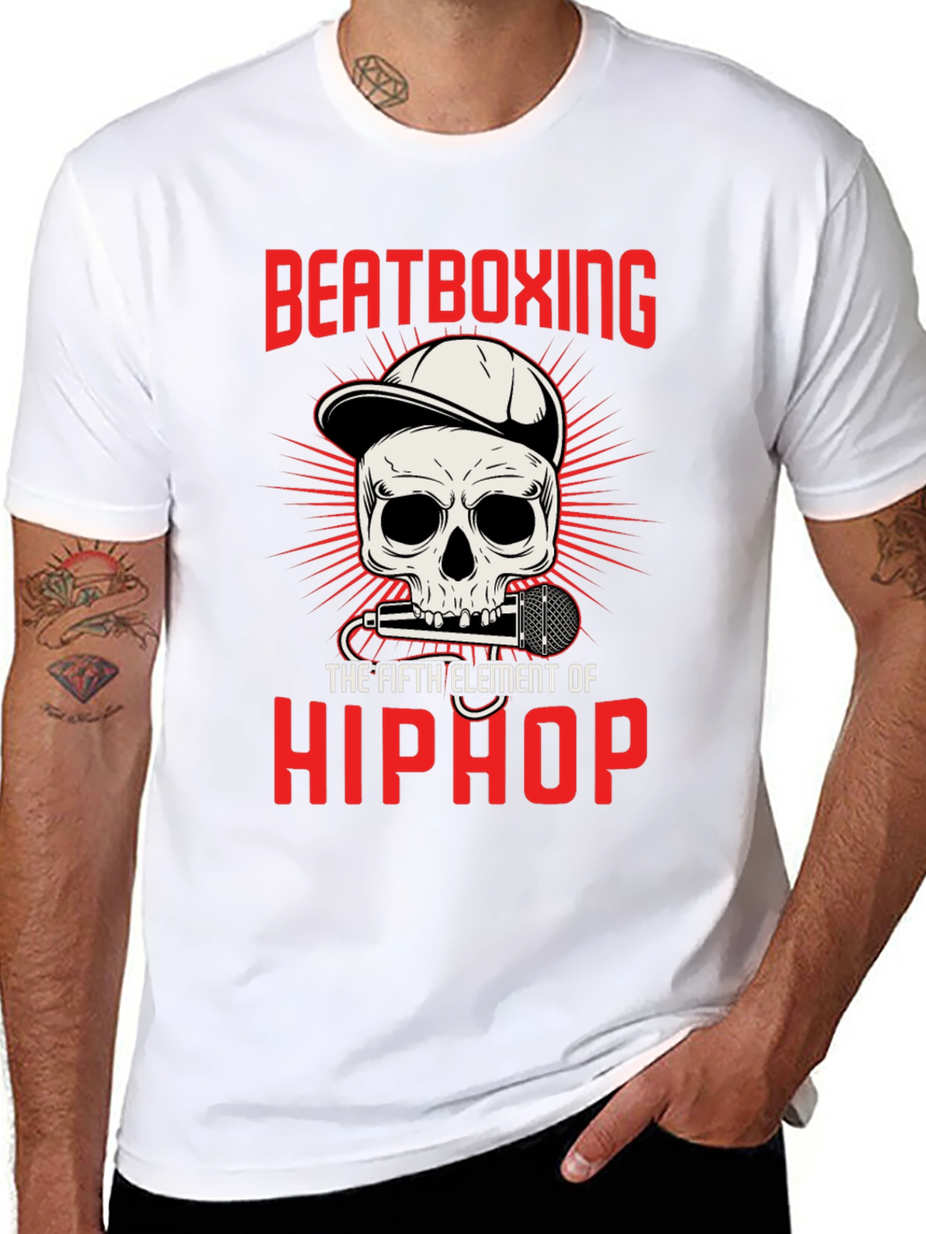 Beatboxing Hip Hop Skull Graphic T-Shirt