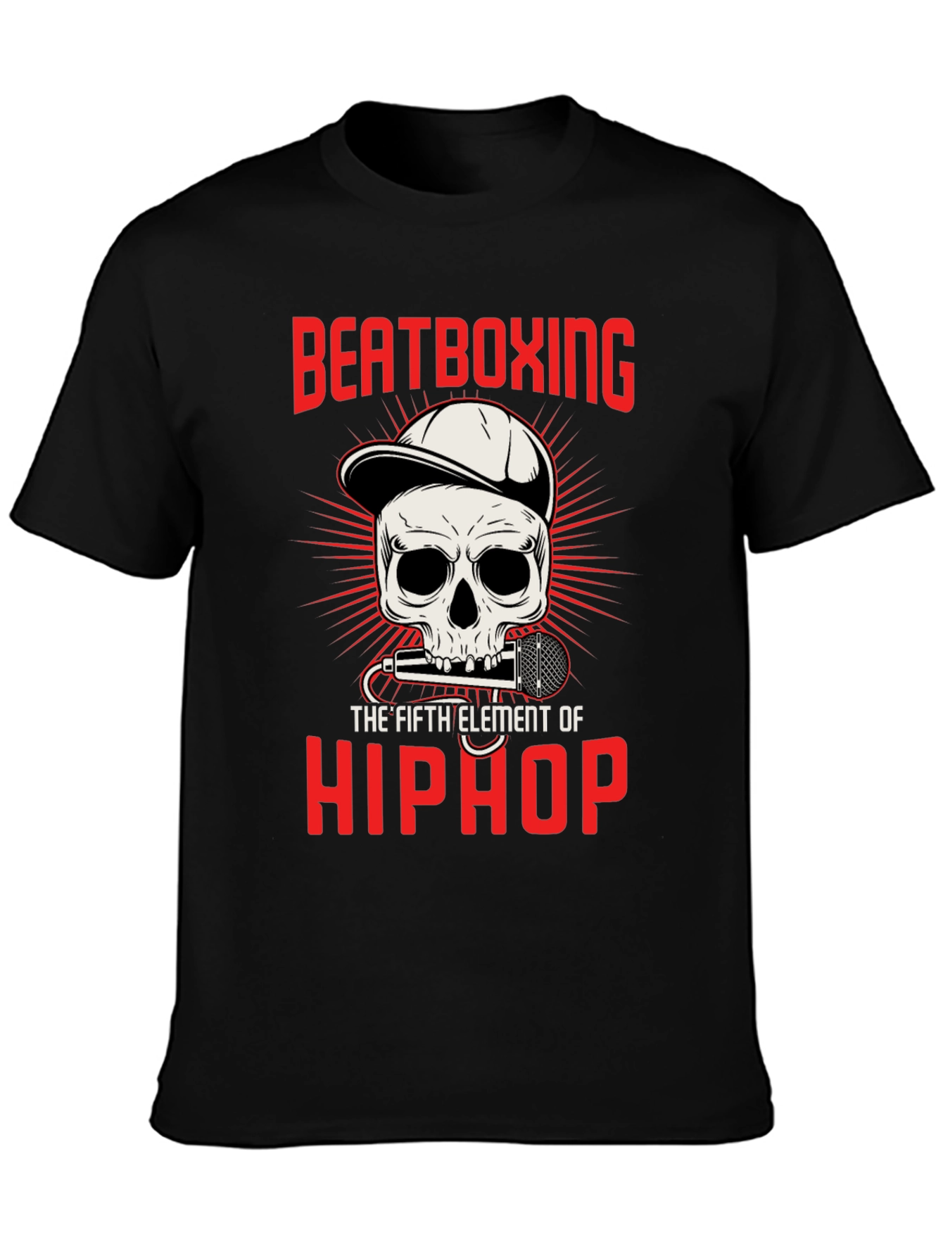 Beatboxing Hip Hop Skull Graphic T-Shirt