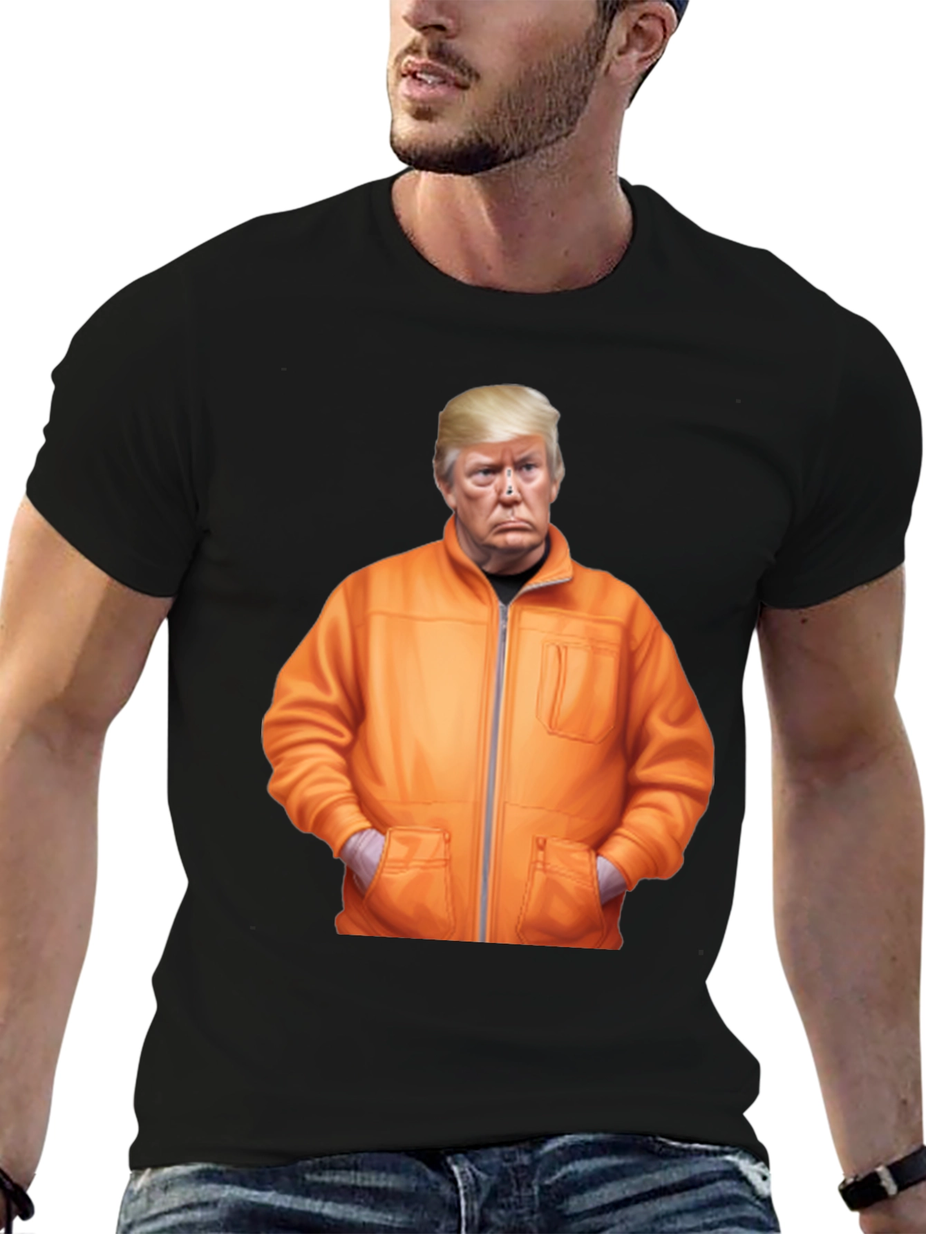 Trump Caricature Graphic Black Tee