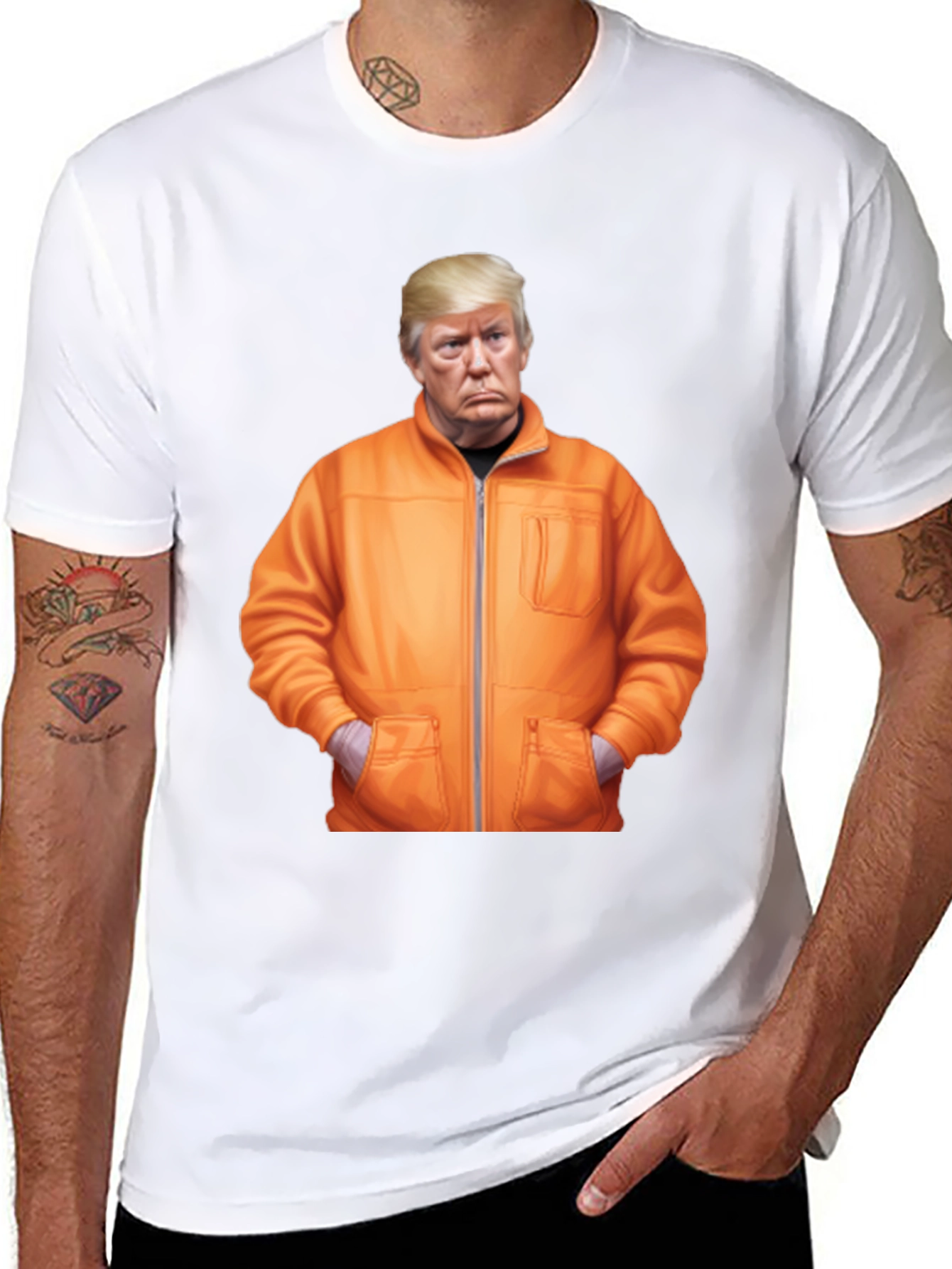 Trump Caricature Graphic Black Tee