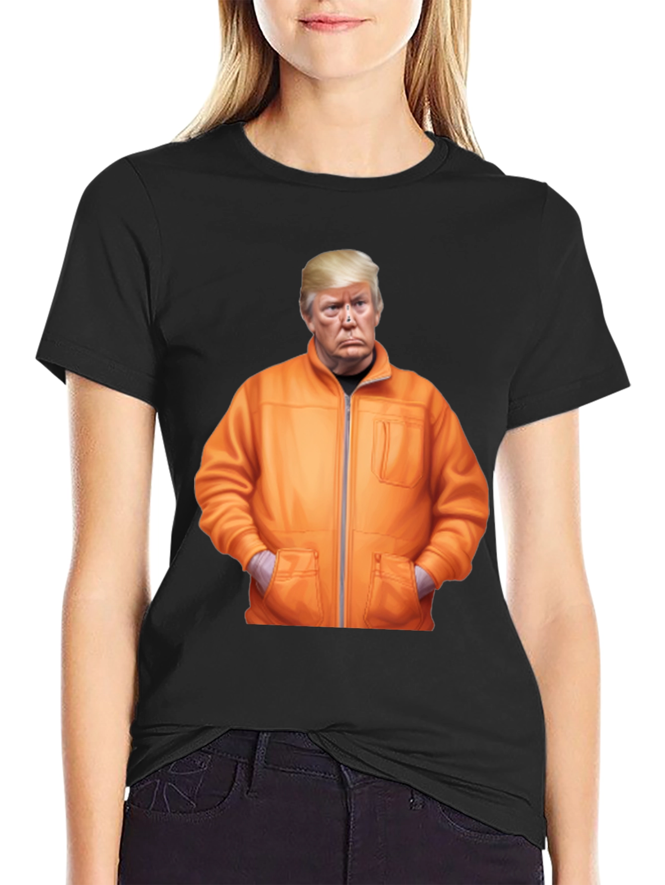 Trump Caricature Graphic Black Tee
