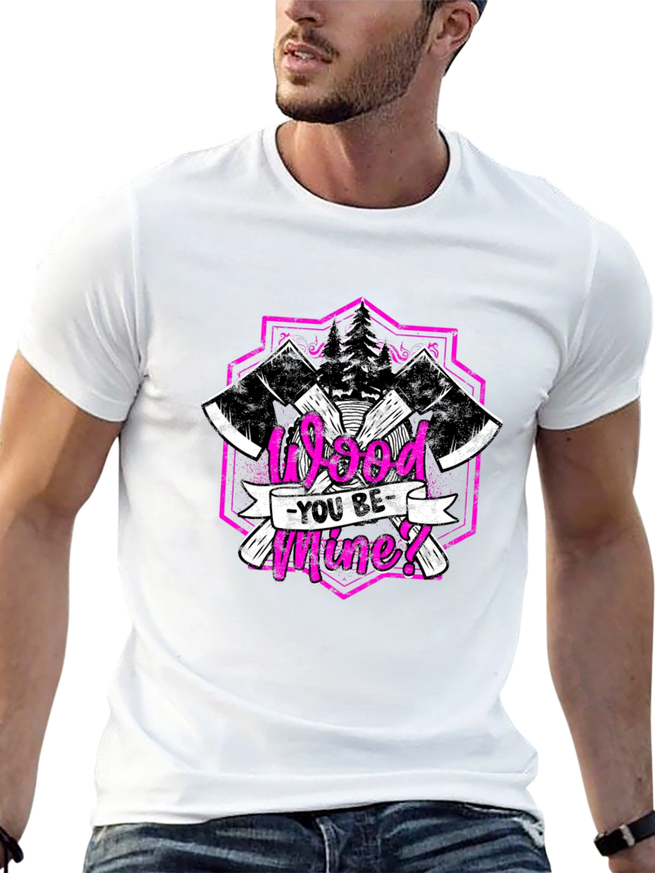 Wood You Be Mine Black Graphic Tee