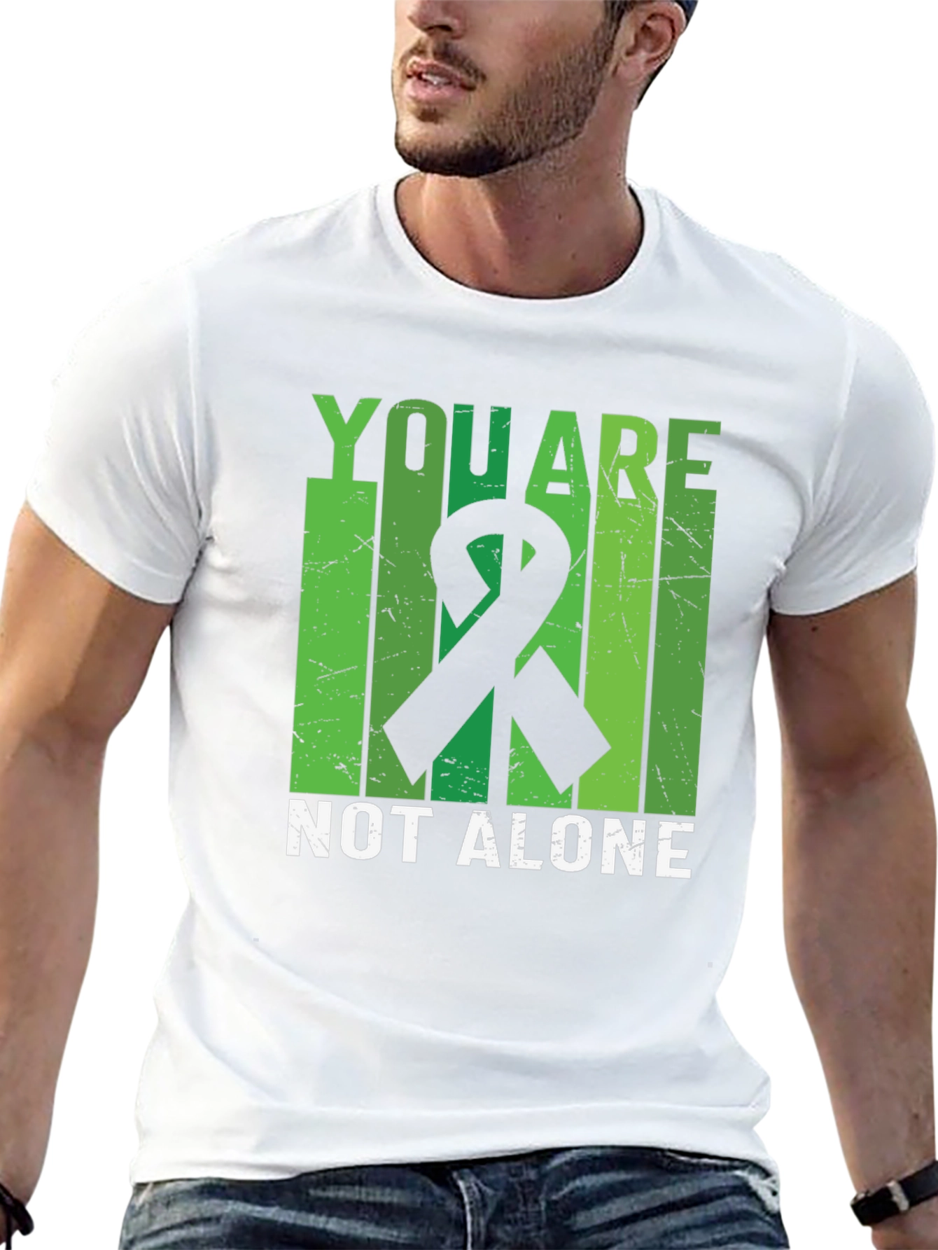 You Are Not Alone Mental Health Awareness Ribbon T-Shirt