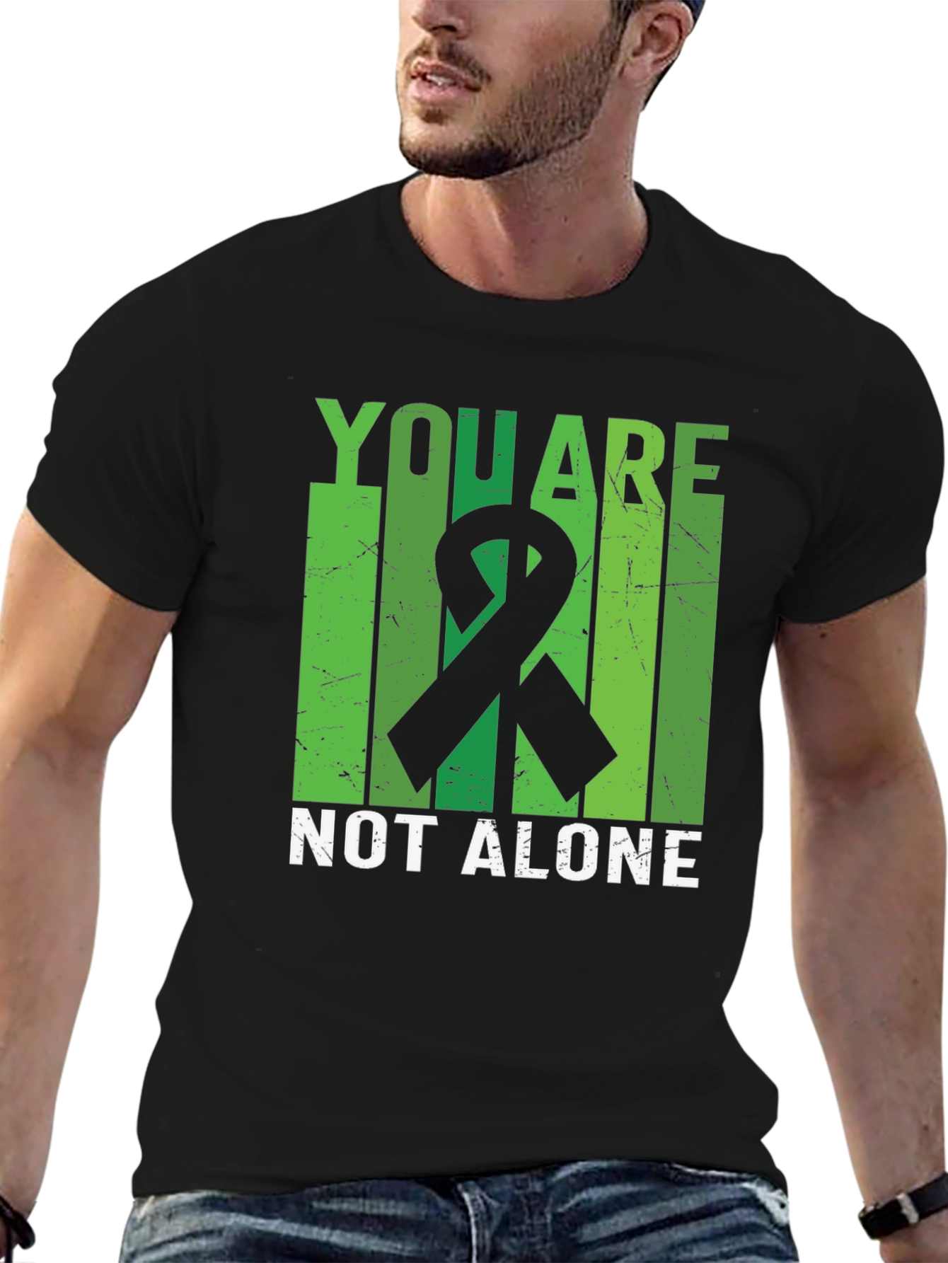 You Are Not Alone Mental Health Awareness Ribbon T-Shirt