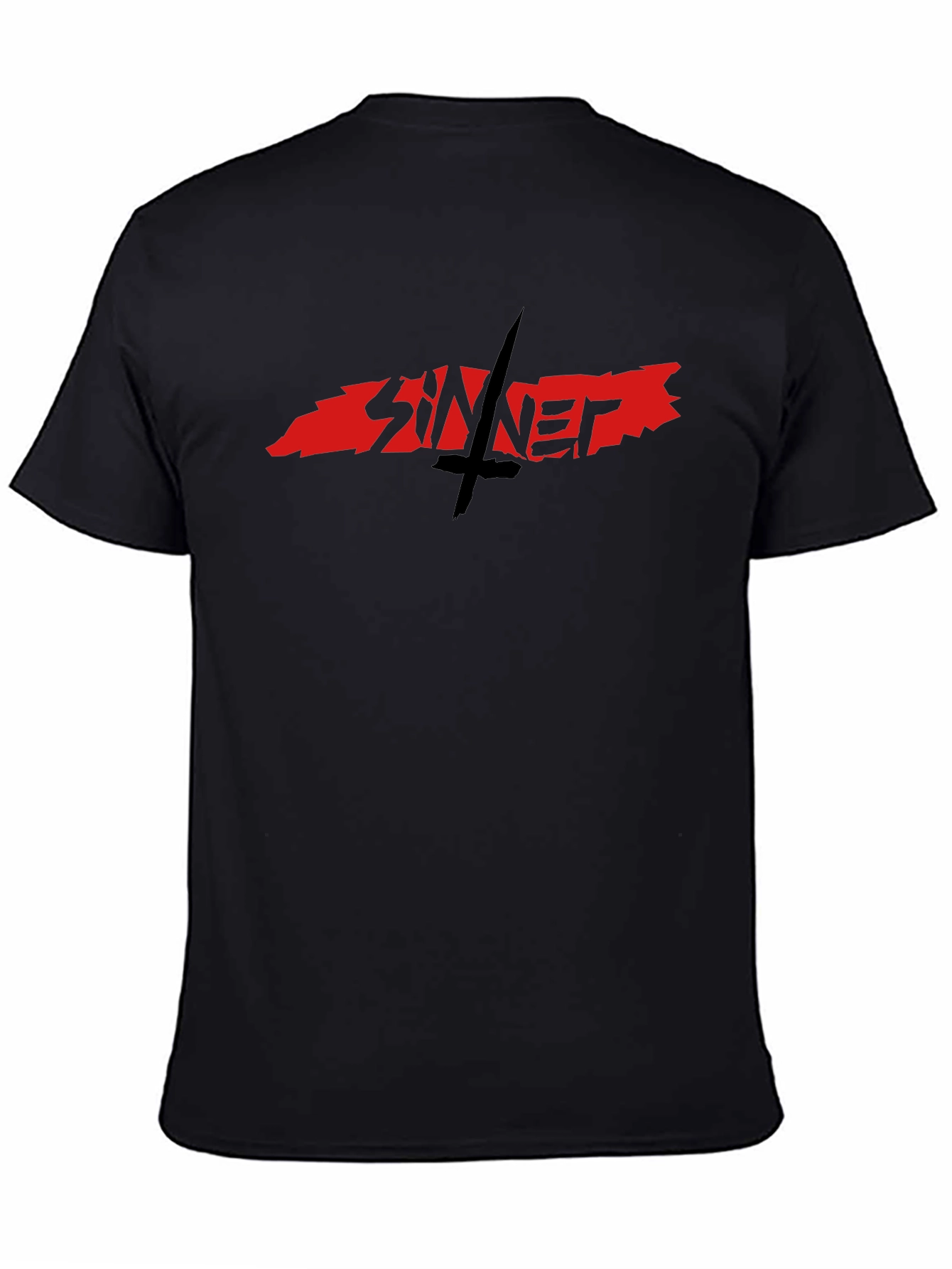 Sinner Graphic Tee - Black Cotton Blend