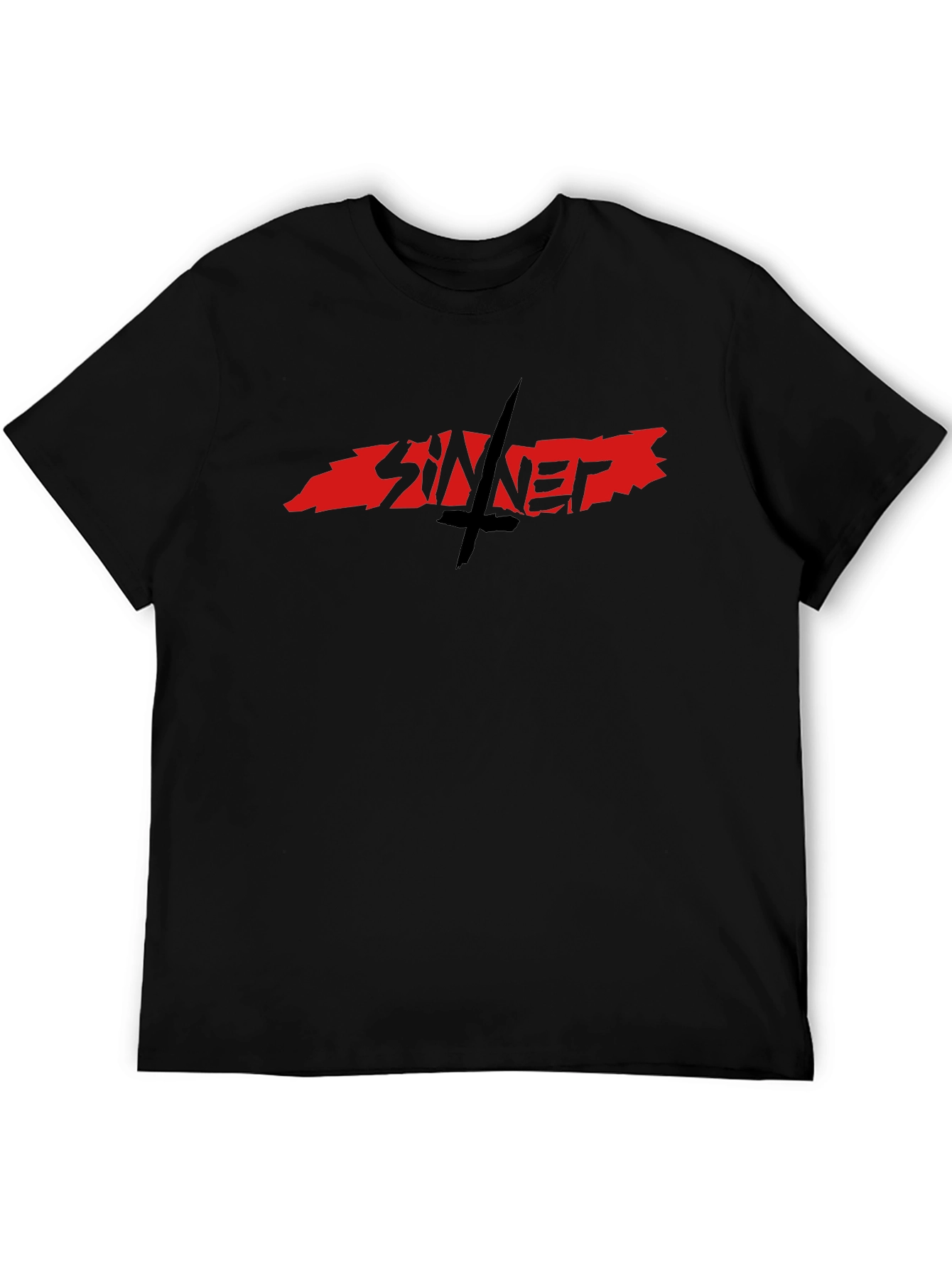 Sinner Graphic Tee - Black Cotton Blend