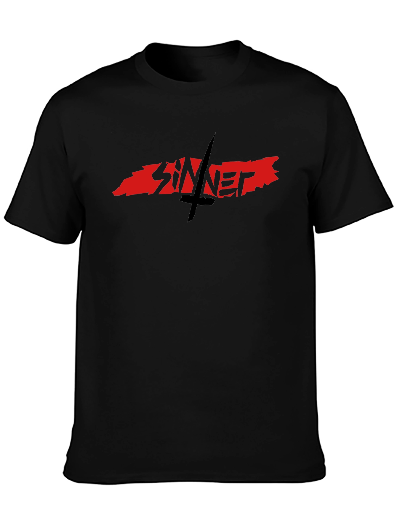 Sinner Graphic Tee - Black Cotton Blend