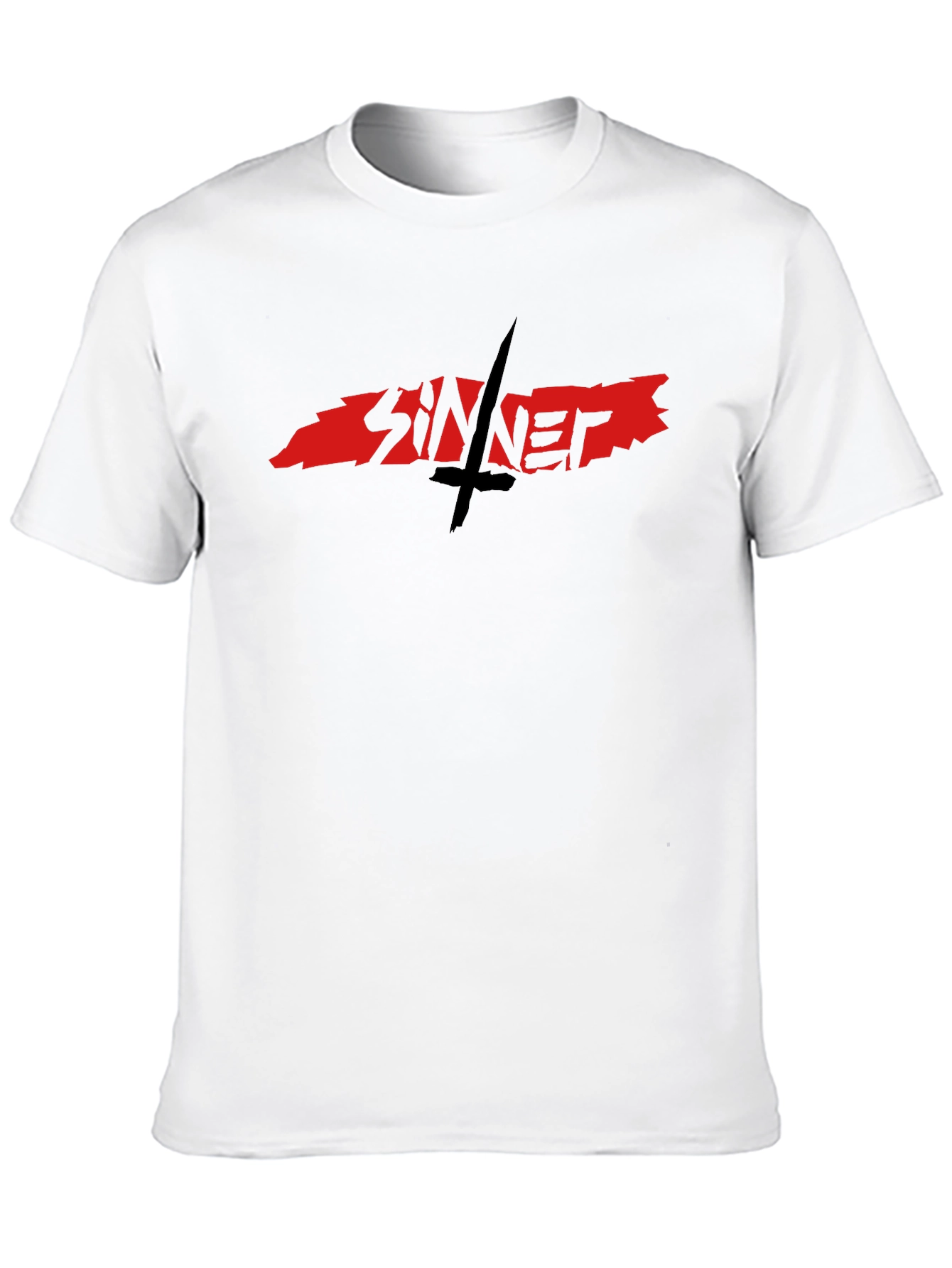 Sinner Graphic Tee - Black Cotton Blend