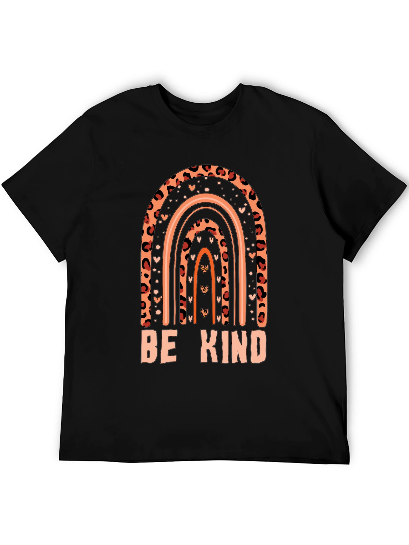 Be Kind Graphic Tee Leopard Rainbow
