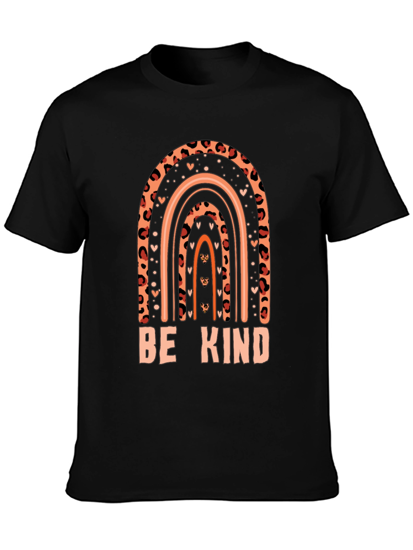 Be Kind Graphic Tee Leopard Rainbow