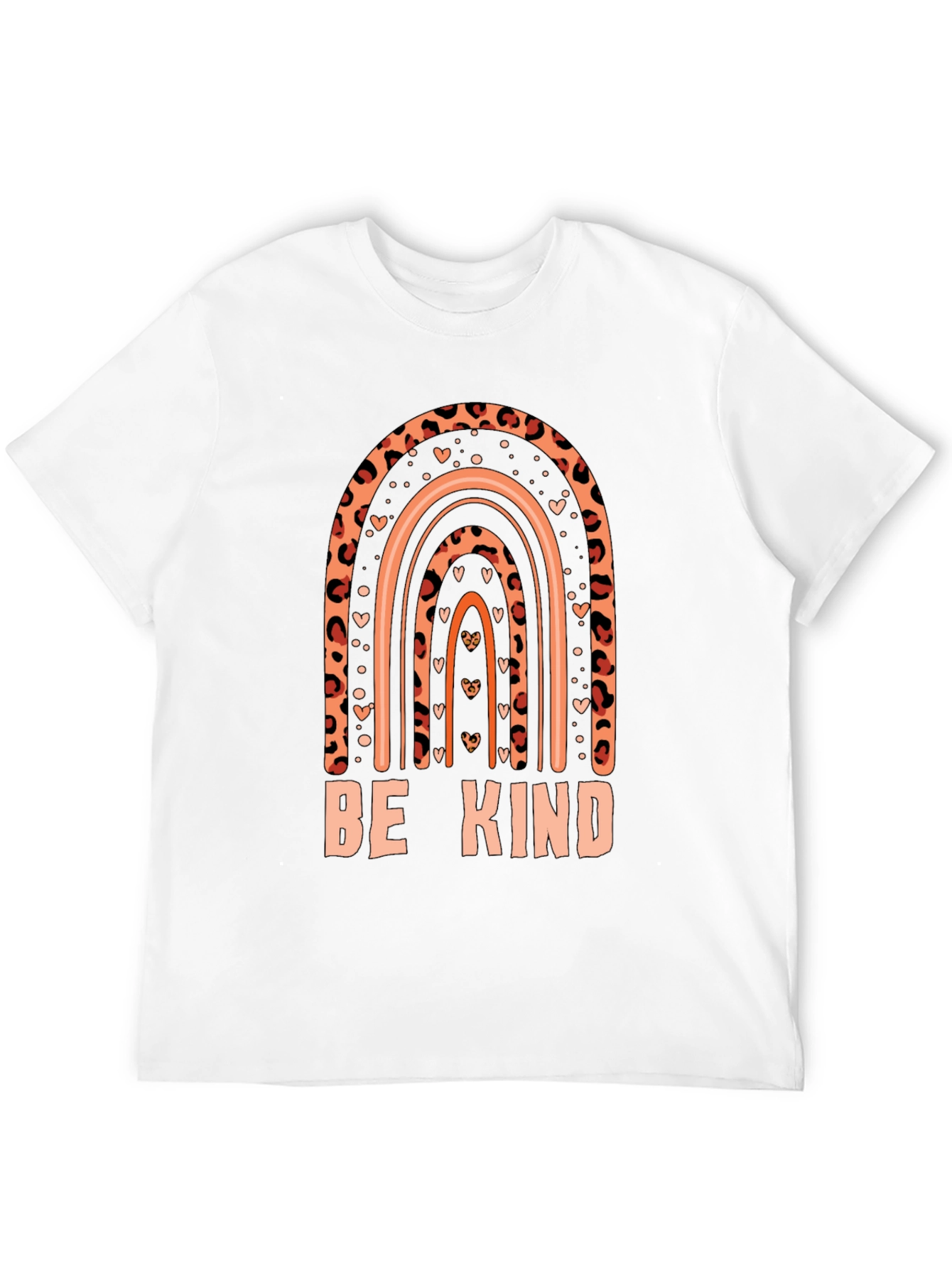 Be Kind Graphic Tee Leopard Rainbow