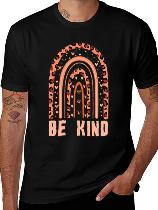 Be Kind Graphic Tee Leopard Rainbow