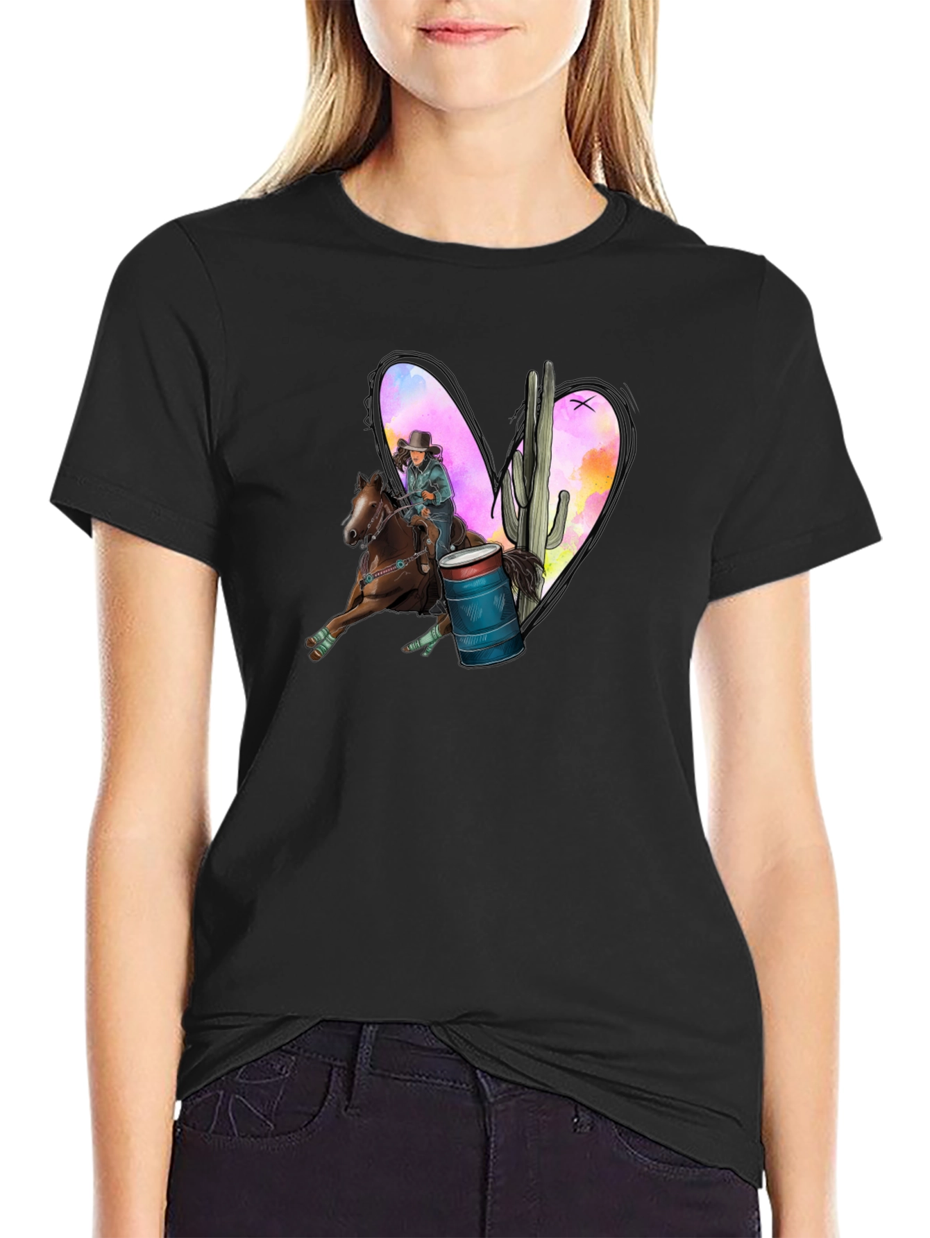 Barrel Racing Heart Graphic Tee