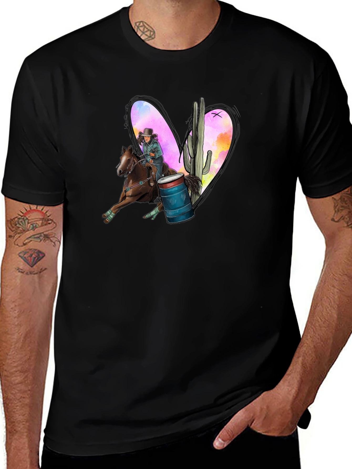Barrel Racing Heart Graphic Tee