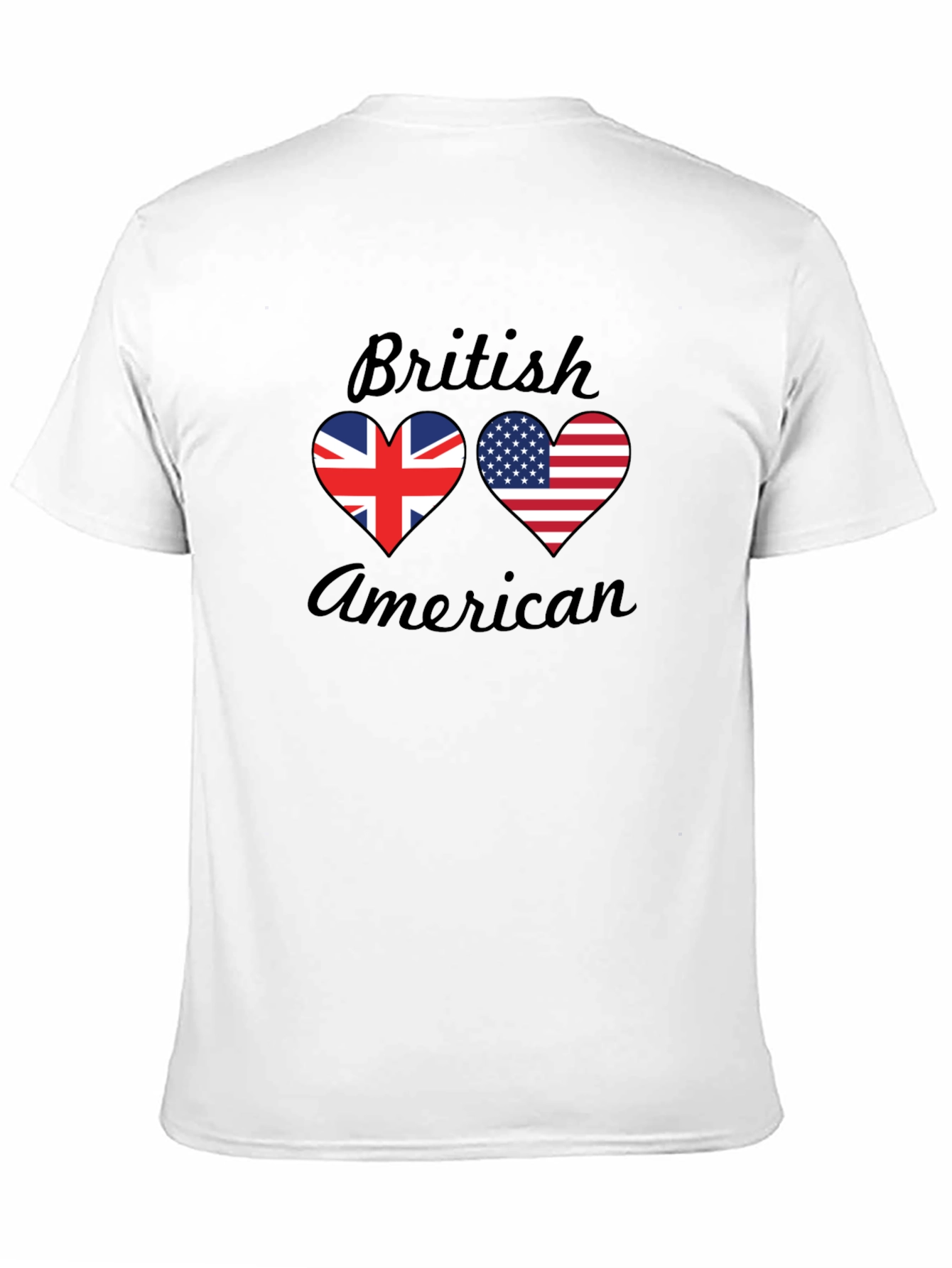 British American Flag Heart T-Shirt