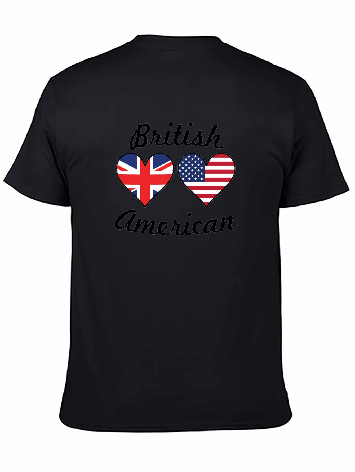 British American Flag Heart T-Shirt