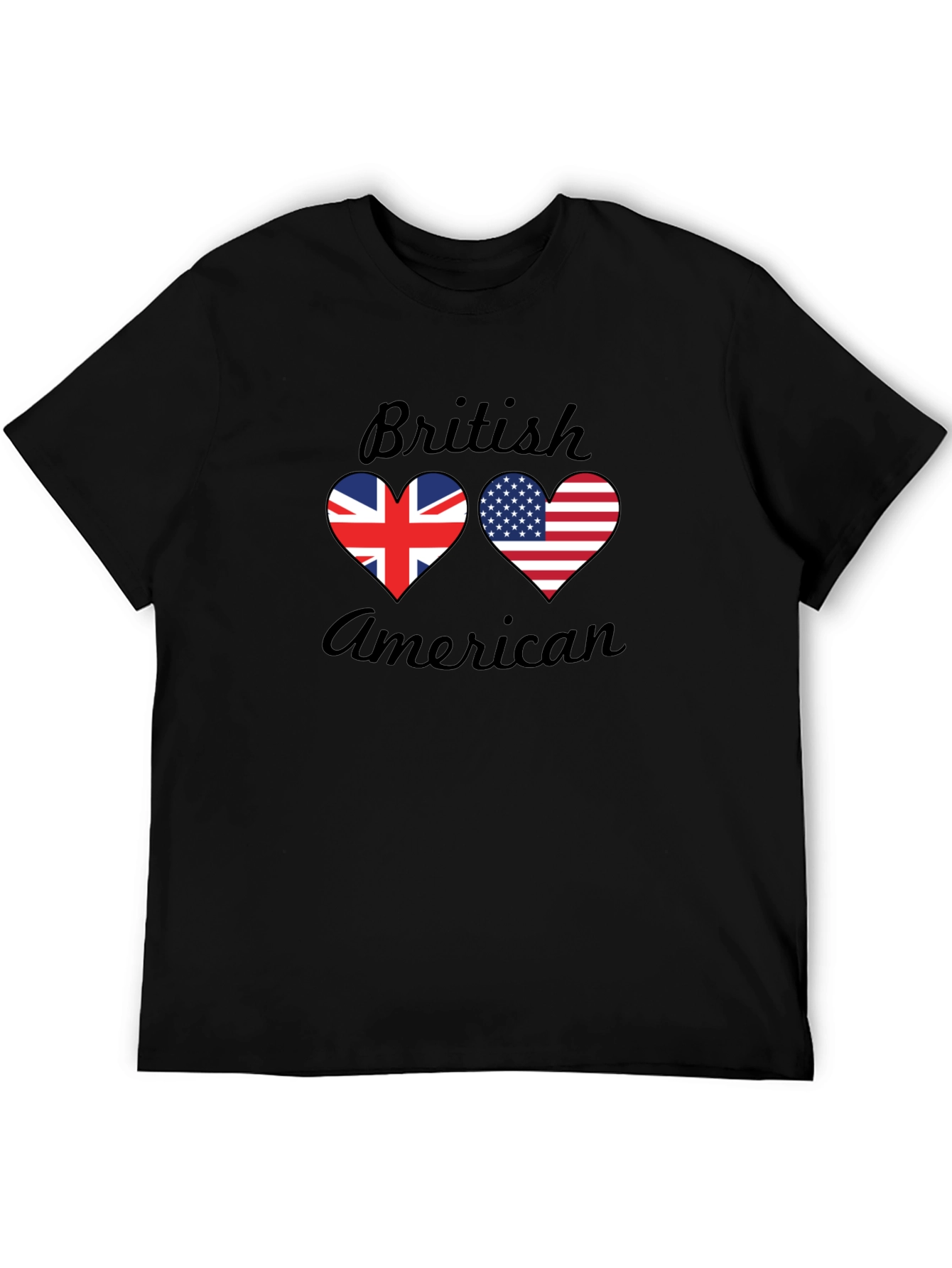 British American Flag Heart T-Shirt