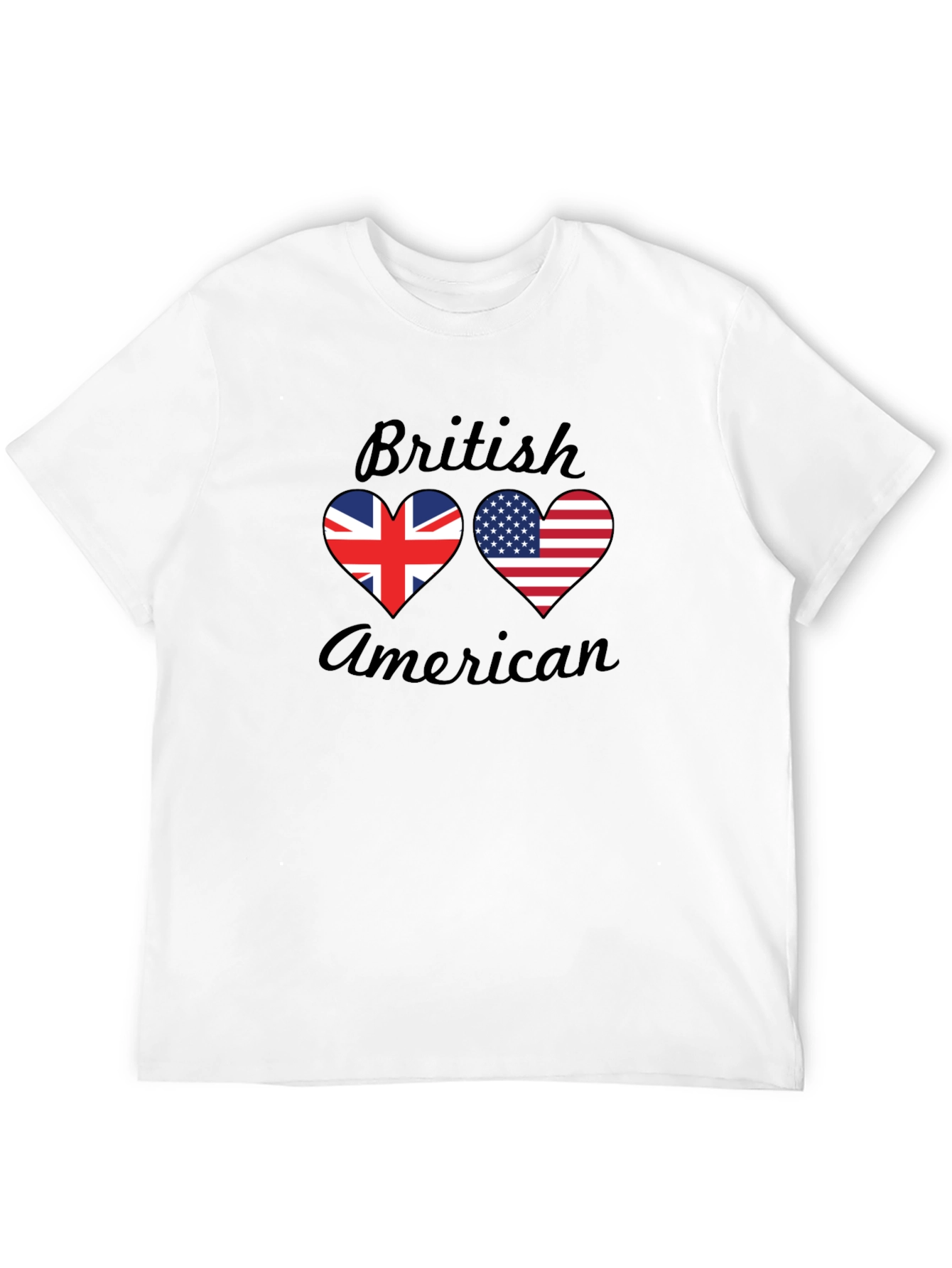 British American Flag Heart T-Shirt