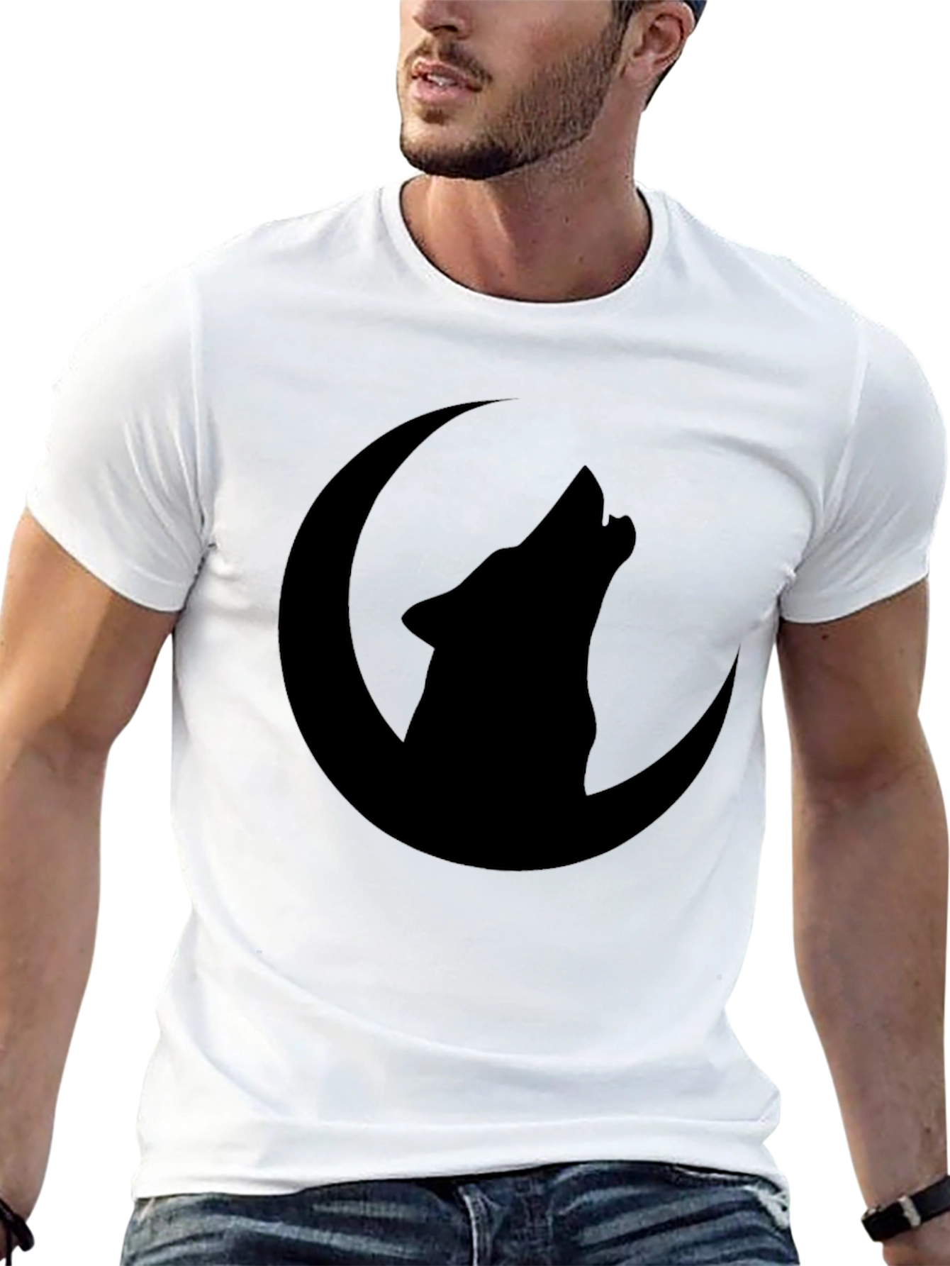 Wolf Moon Graphic T-Shirt - Black