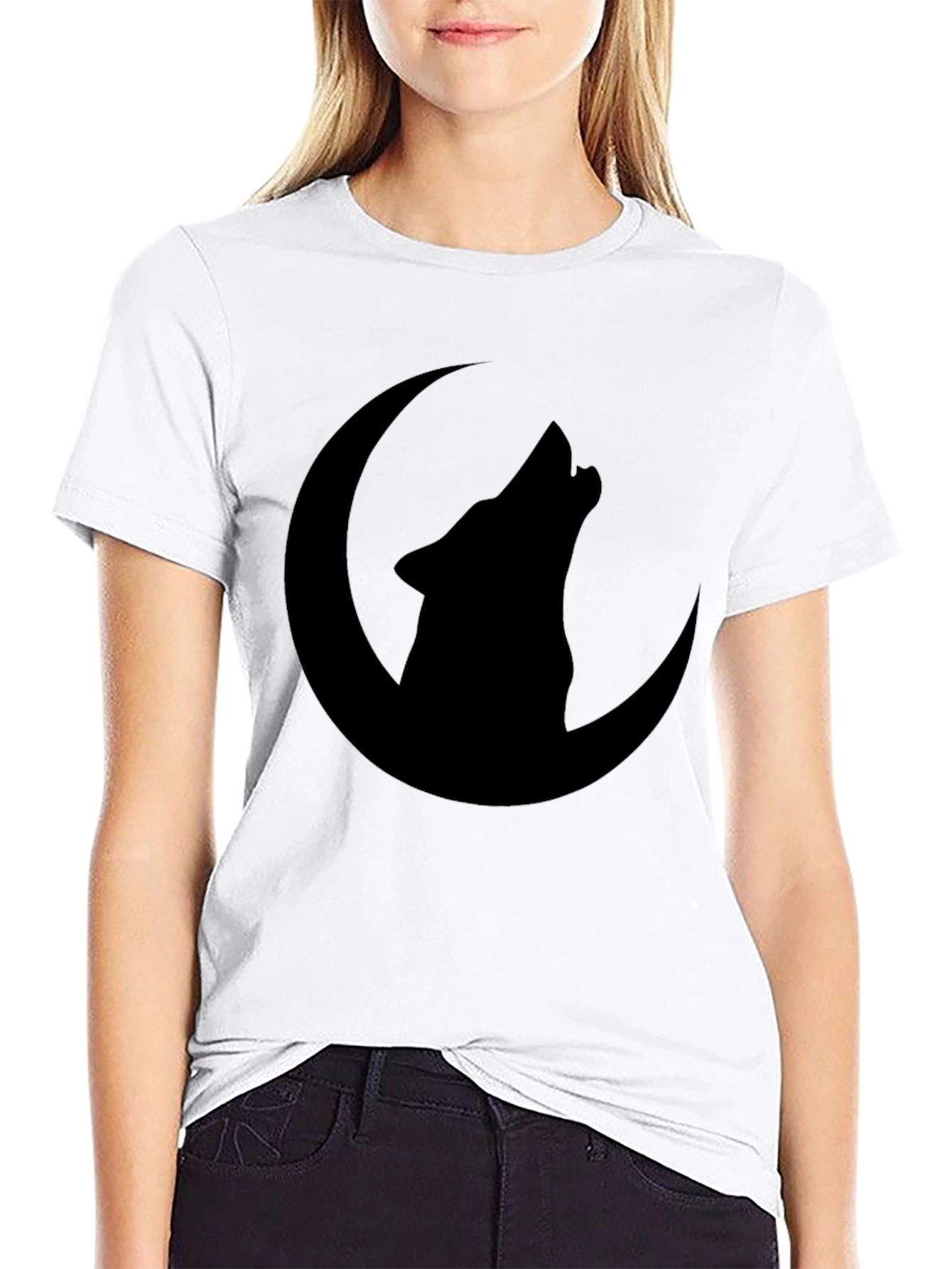 Wolf Moon Graphic T-Shirt - Black