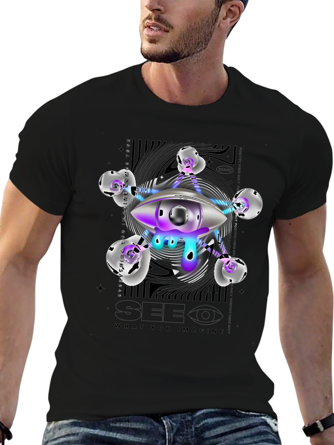 Surreal Eye Graphic T-Shirt - See What You Imagine!