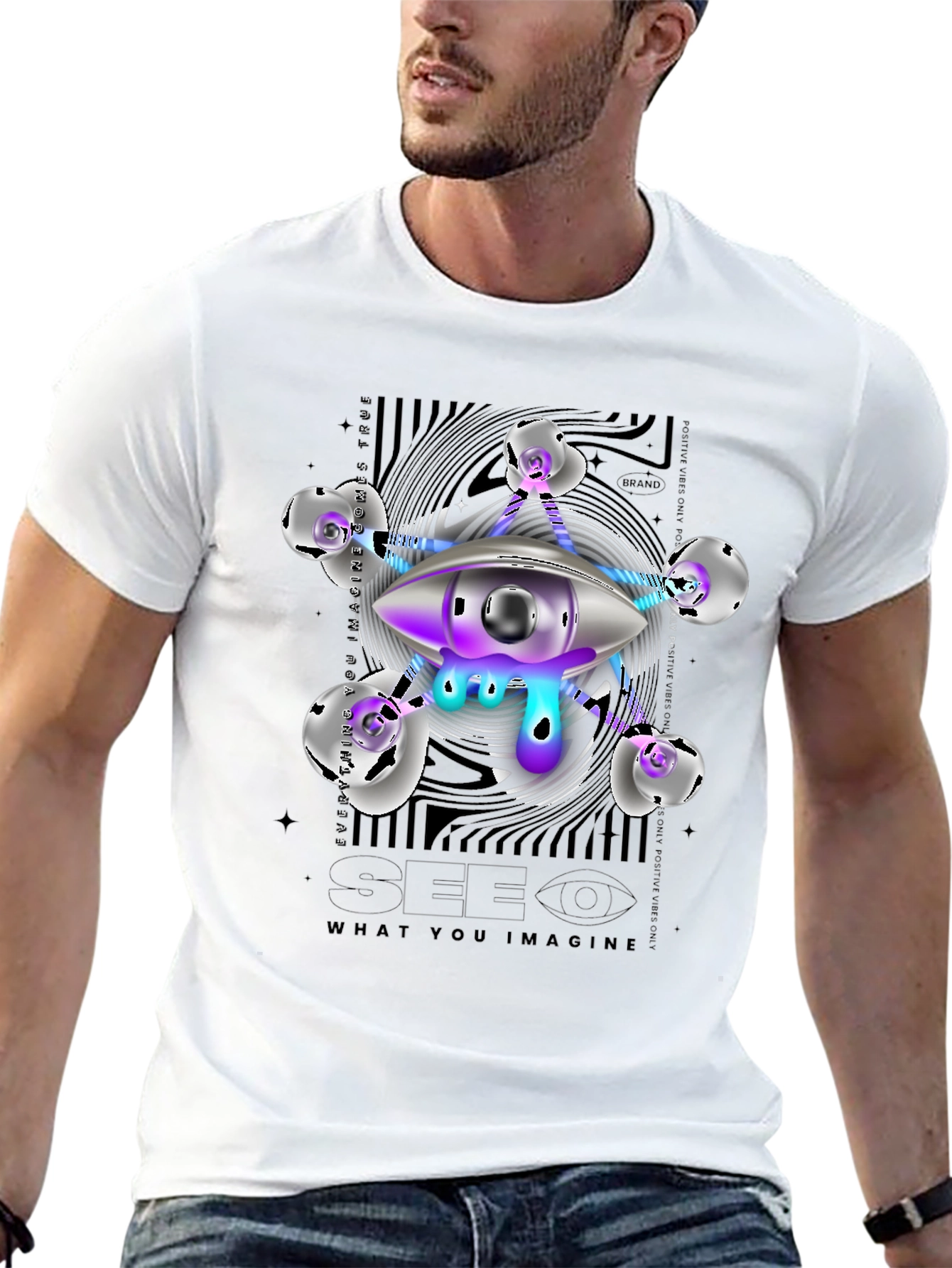 Surreal Eye Graphic T-Shirt - See What You Imagine!