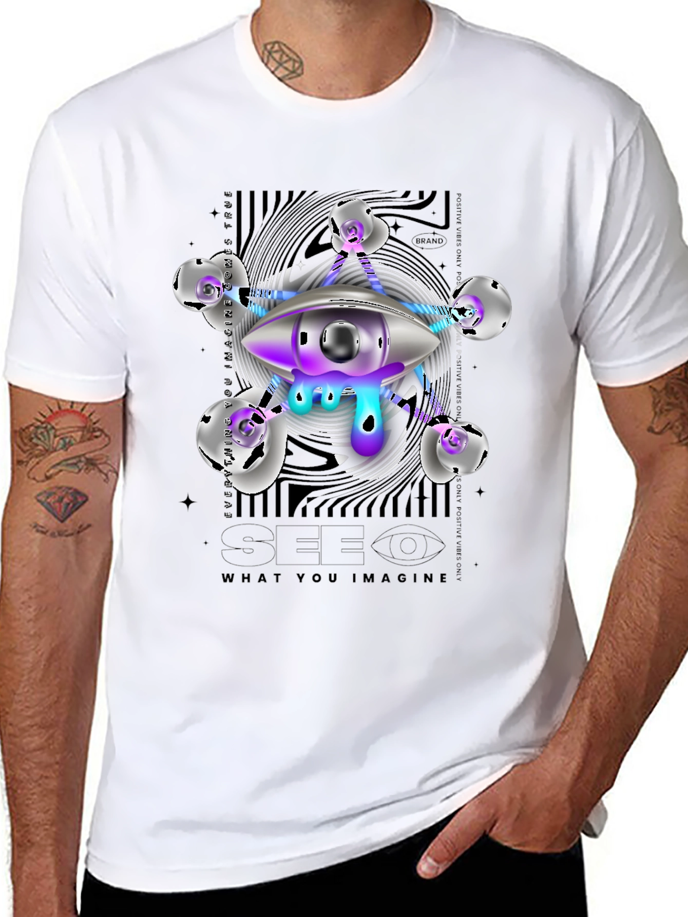 Surreal Eye Graphic T-Shirt - See What You Imagine!