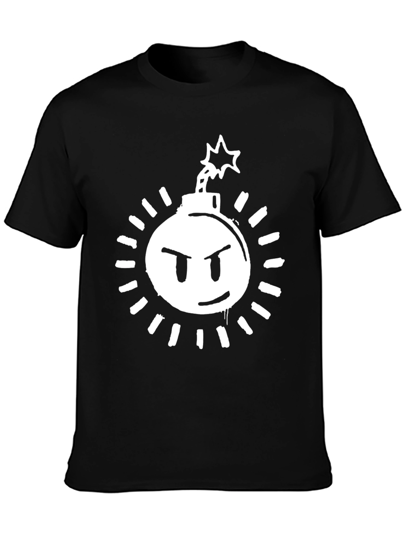 Angry Bomb Graphic Tee - Black Cotton Blend