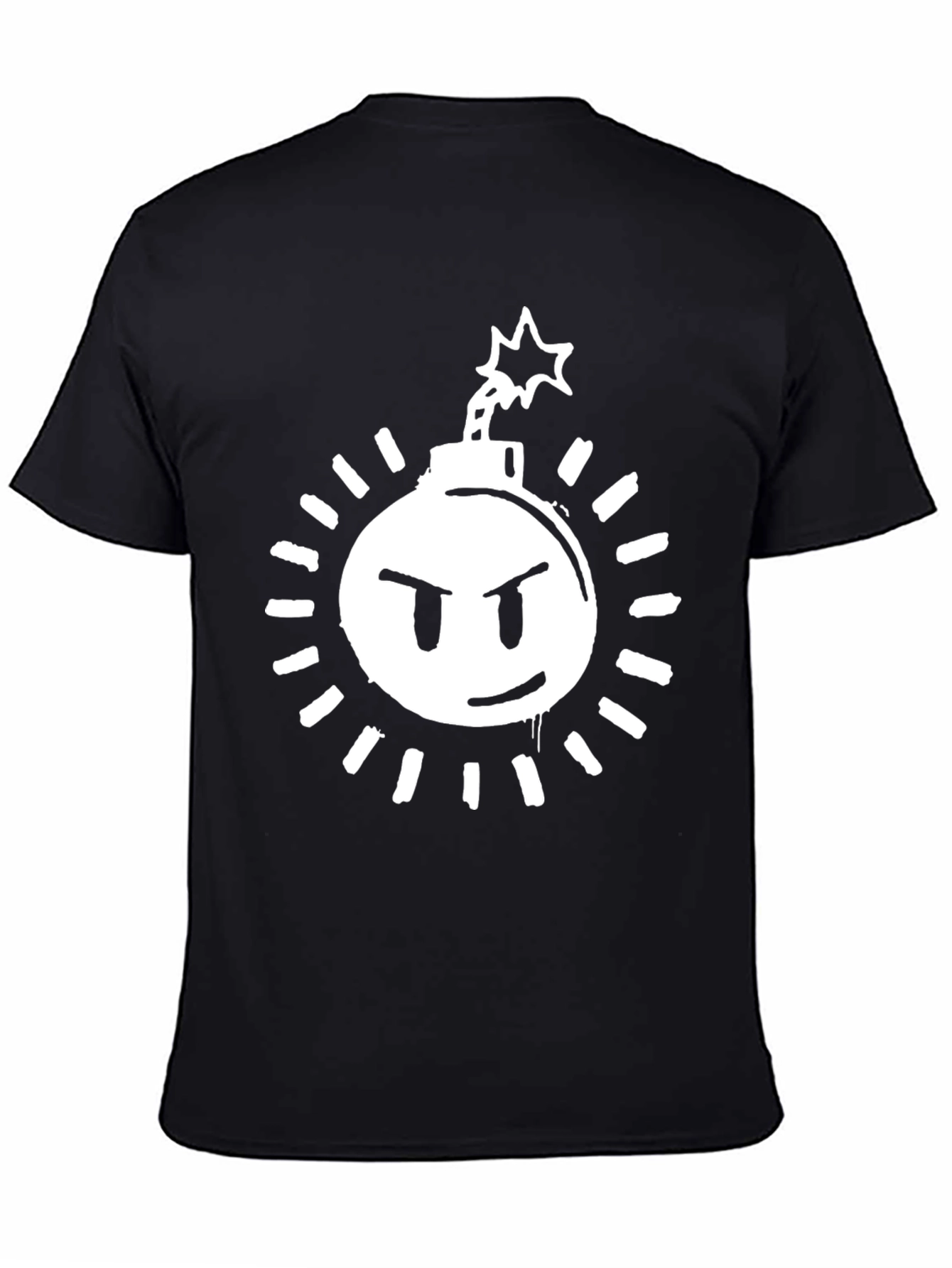 Angry Bomb Graphic Tee - Black Cotton Blend