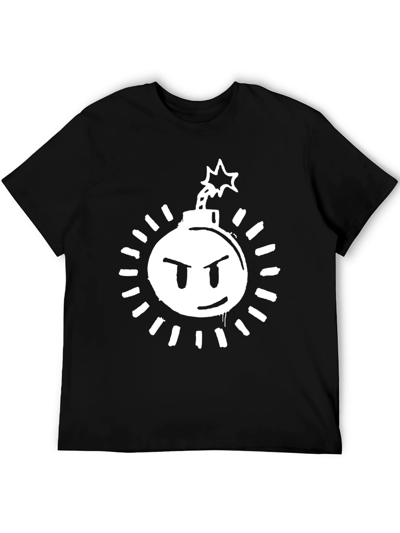 Angry Bomb Graphic Tee - Black Cotton Blend