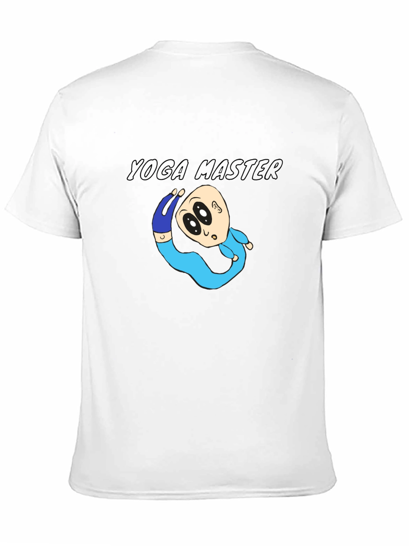 Yoga Master Cartoon Black T-Shirt
