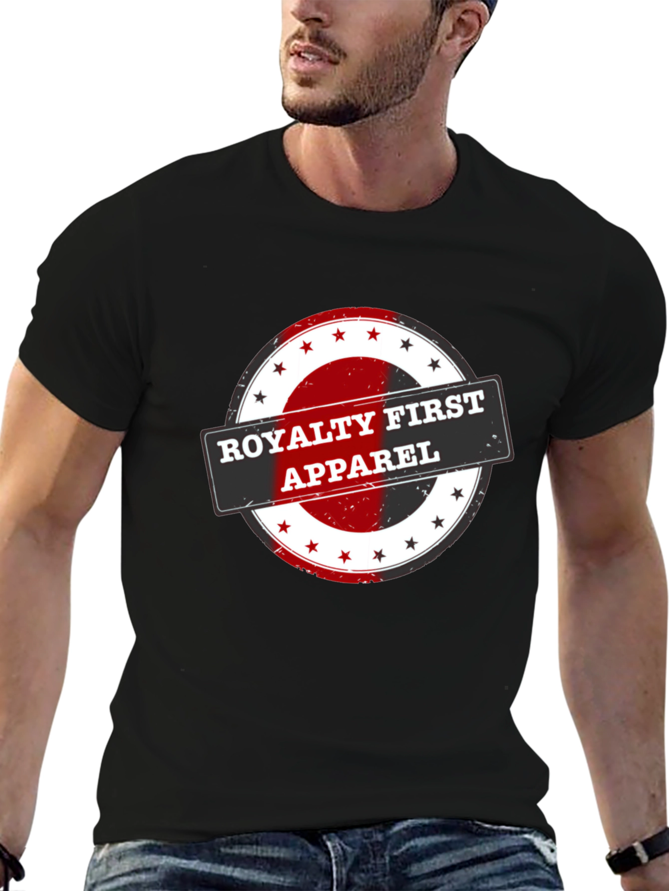 Royalty First Apparel Black Graphic T-Shirt