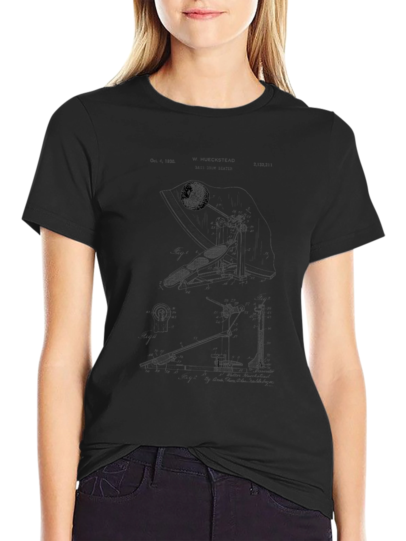 Black T-Shirt with Unique Graphic Design