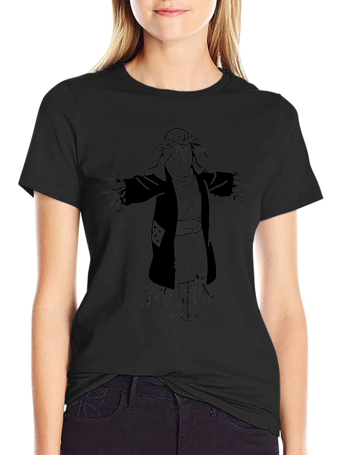 Scarecrow Graphic Tee - Spooky Season Shirt