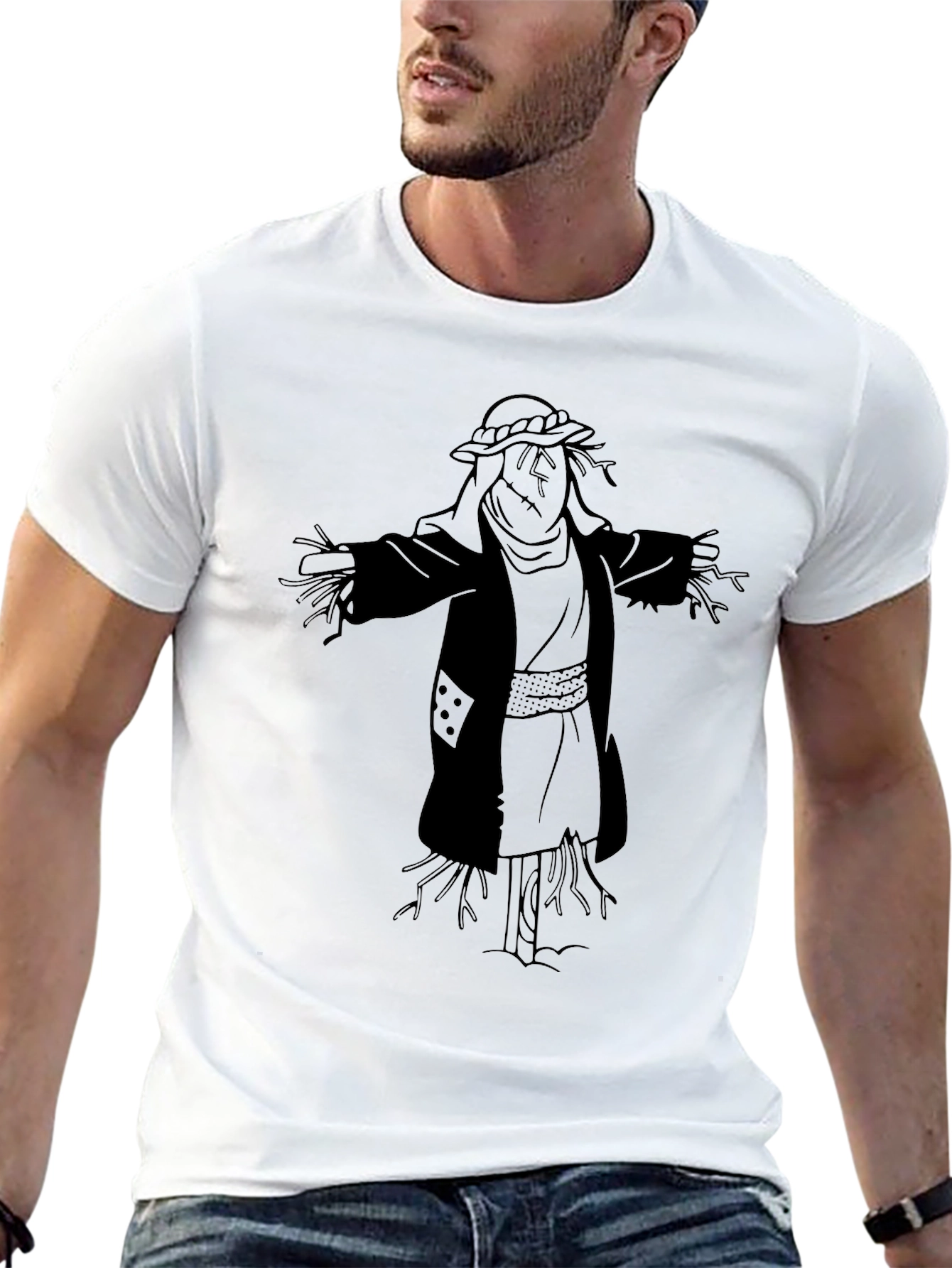 Scarecrow Graphic Tee - Spooky Season Shirt