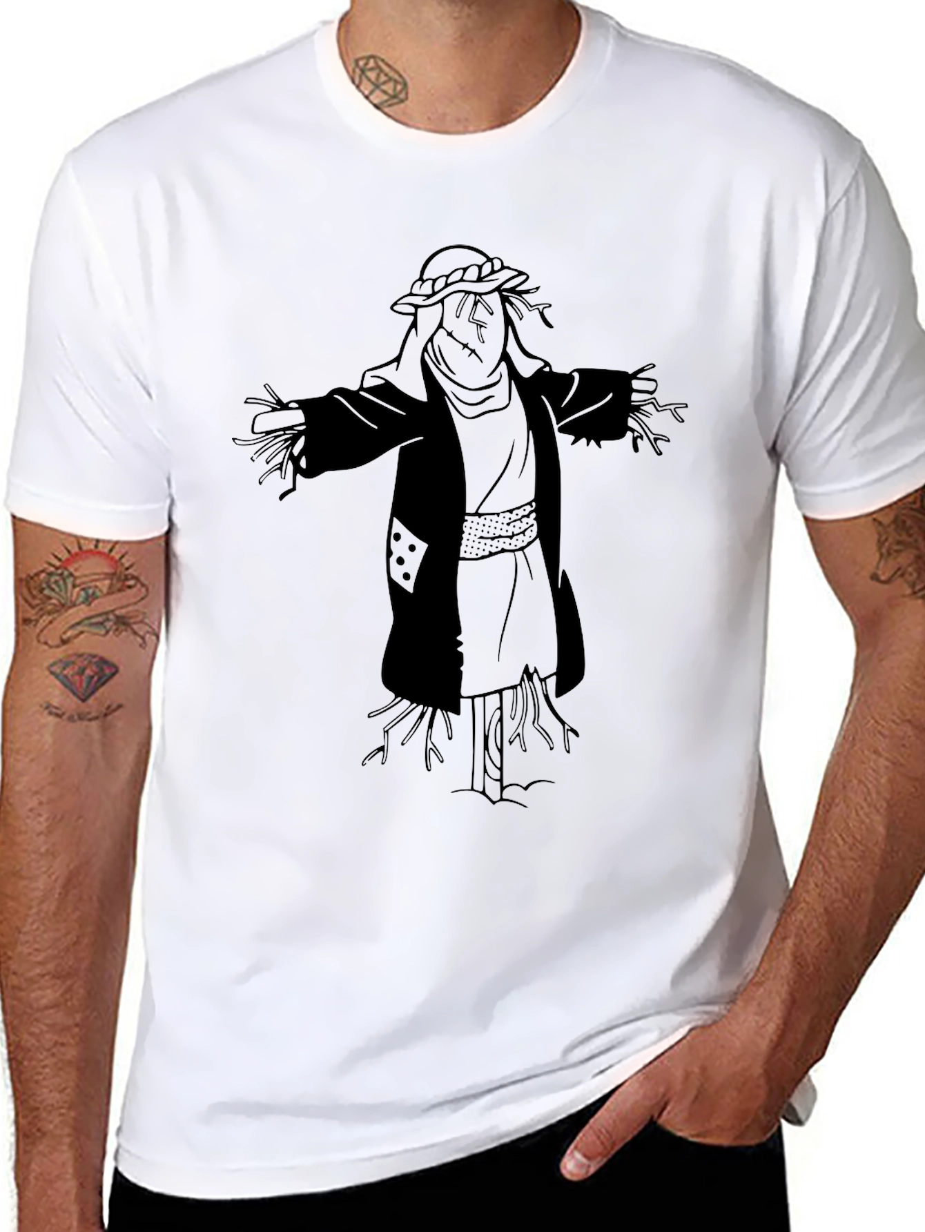 Scarecrow Graphic Tee - Spooky Season Shirt