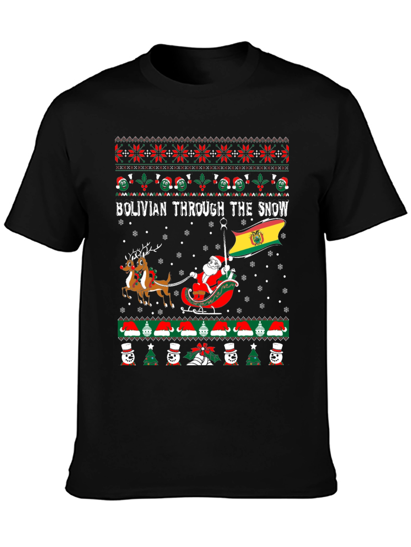 Bolivian Through the Snow Ugly Christmas Sweater T-Shirt