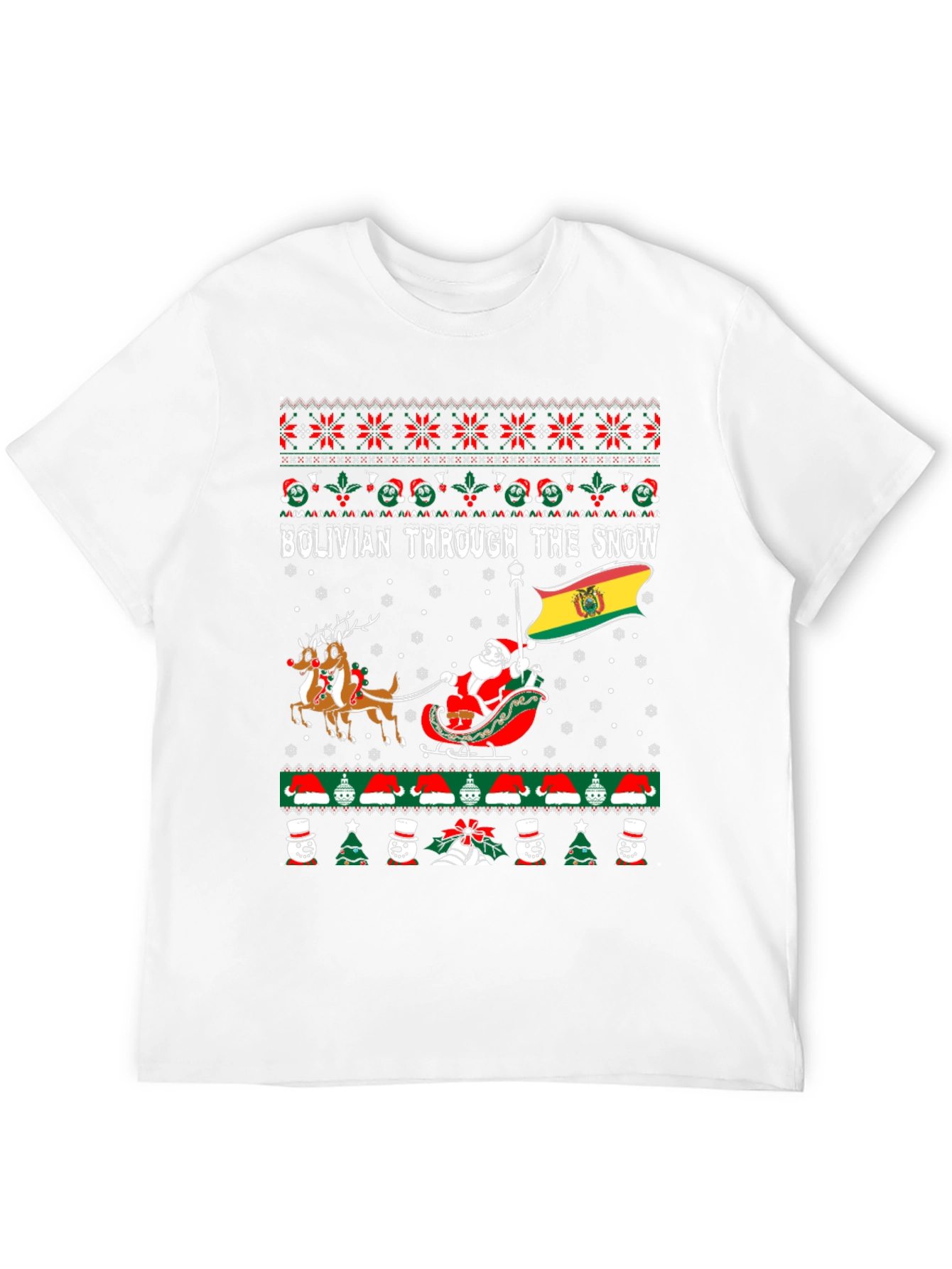 Bolivian Through the Snow Ugly Christmas Sweater T-Shirt
