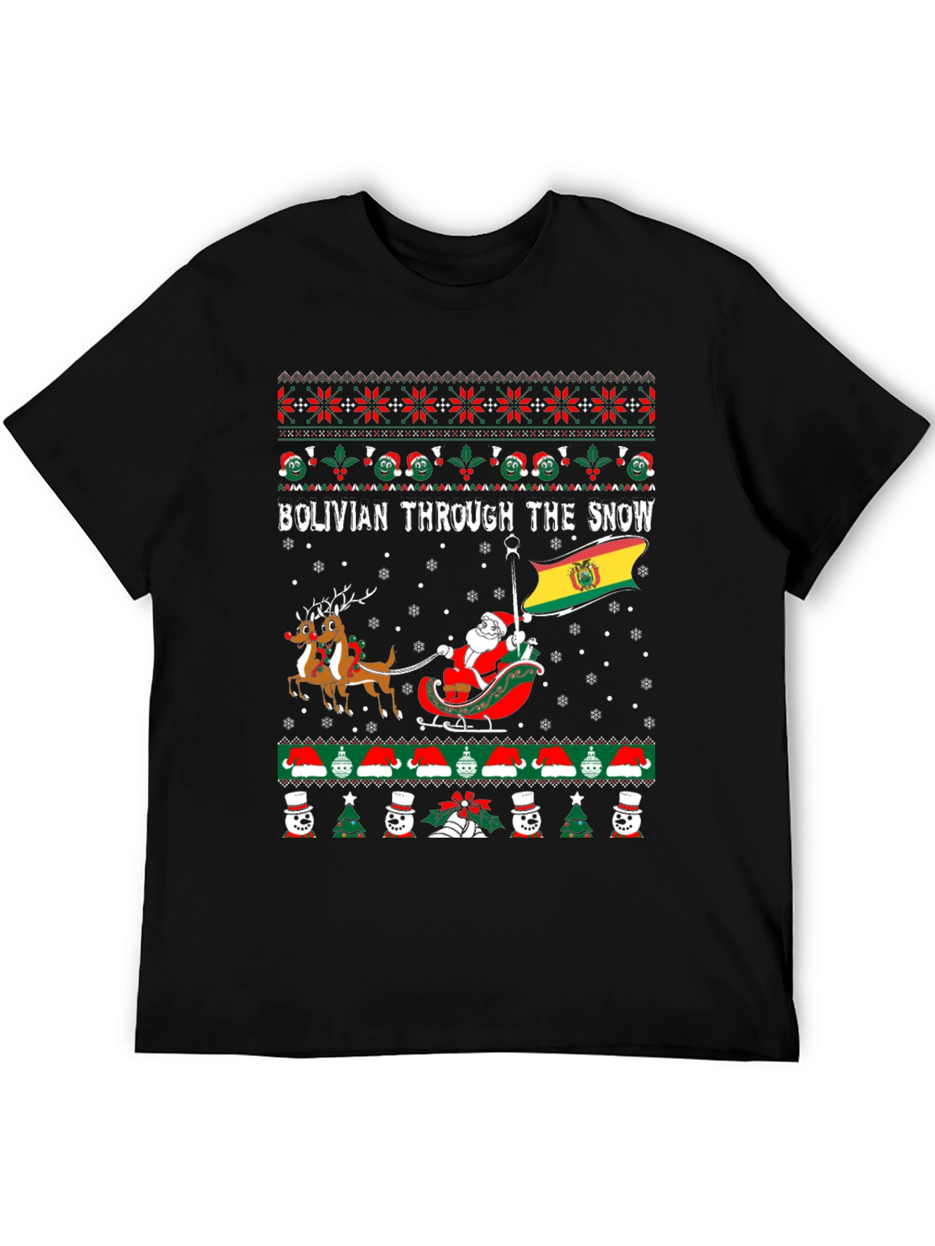 Bolivian Through the Snow Ugly Christmas Sweater T-Shirt