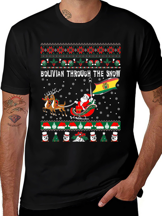 Bolivian Through the Snow Ugly Christmas Sweater T-Shirt