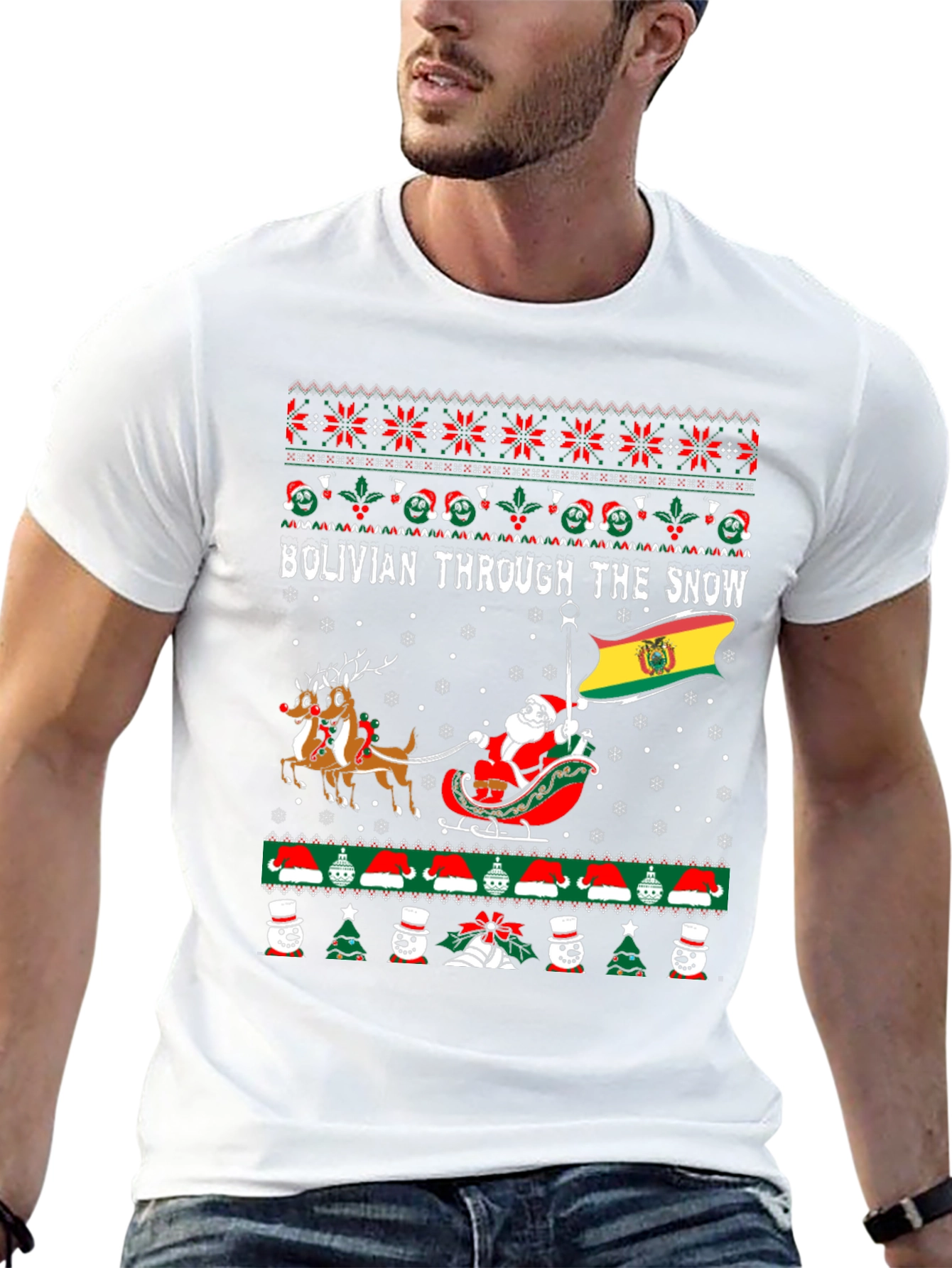 Bolivian Through the Snow Ugly Christmas Sweater T-Shirt