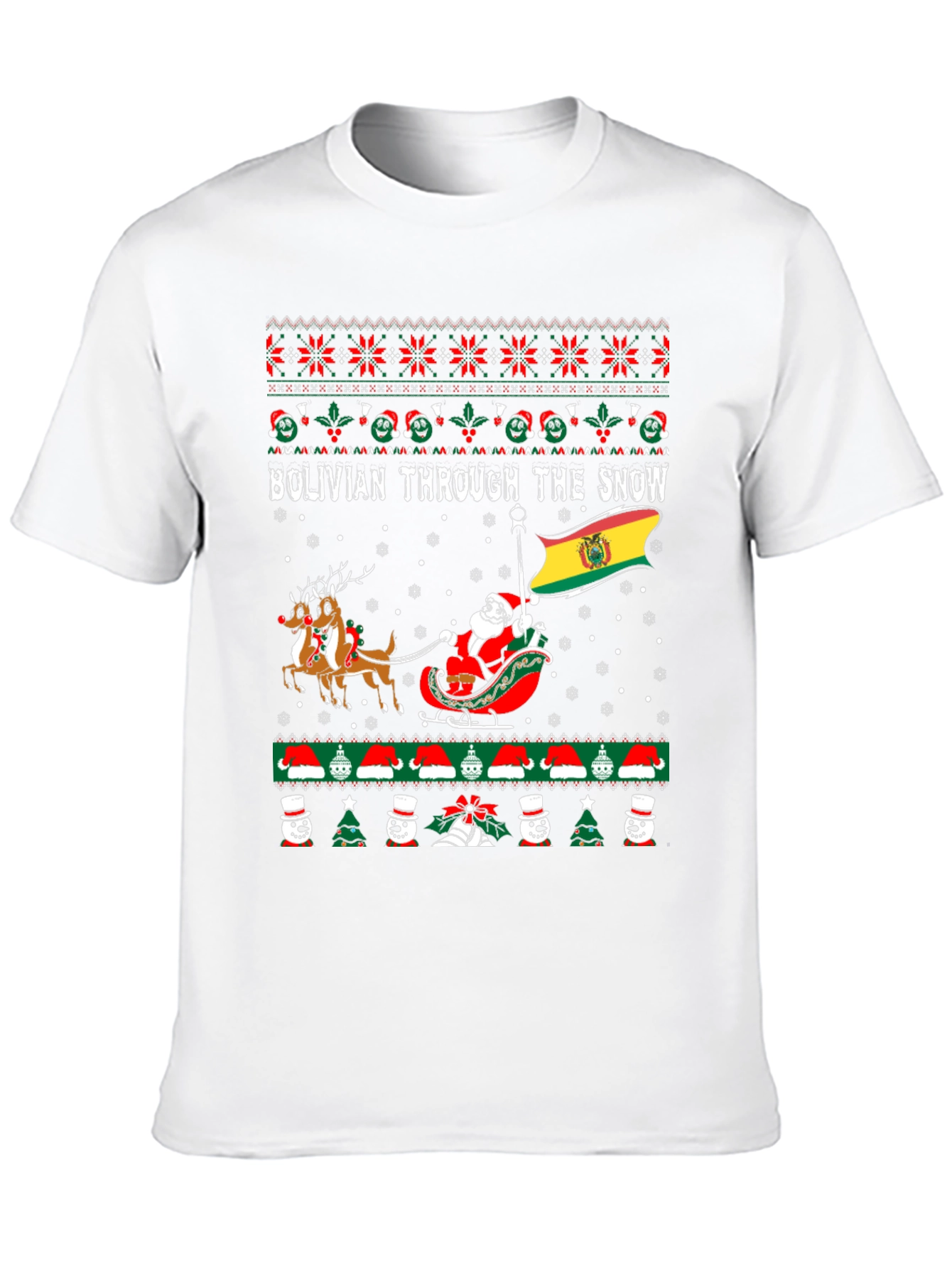 Bolivian Through the Snow Ugly Christmas Sweater T-Shirt