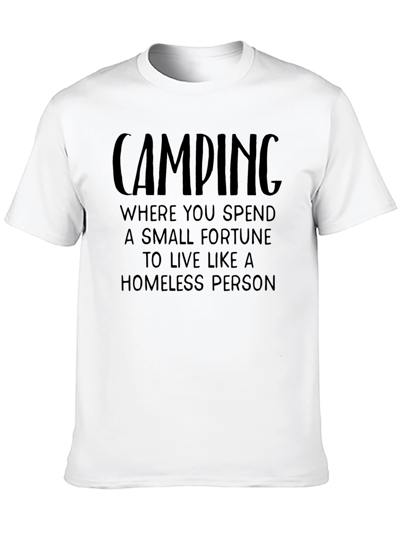 Camping Fortune Funny Black T-Shirt