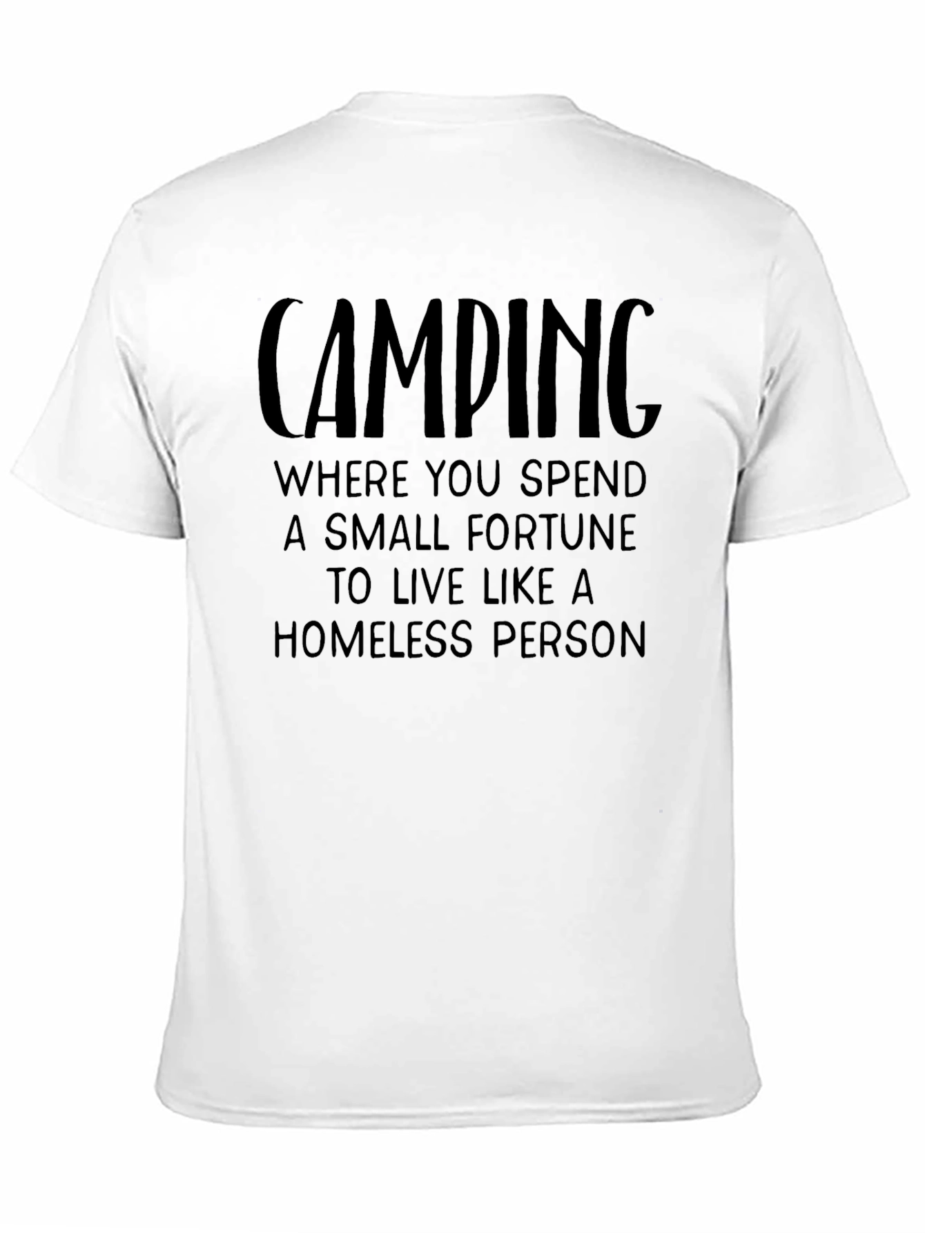 Camping Fortune Funny Black T-Shirt