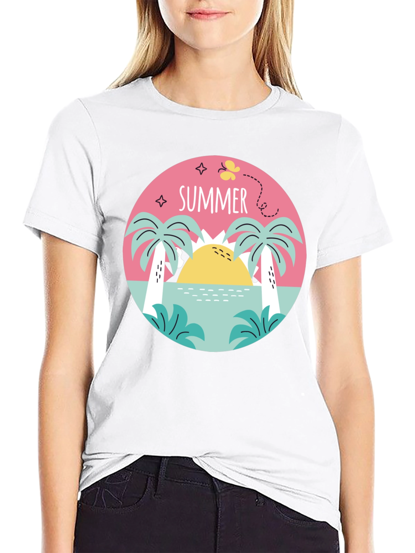 Summer Vibes Graphic Tee - Black
