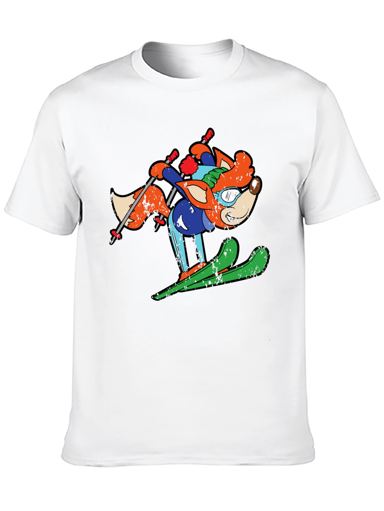 Skiing Fox T-Shirt - Unique Graphic Tee