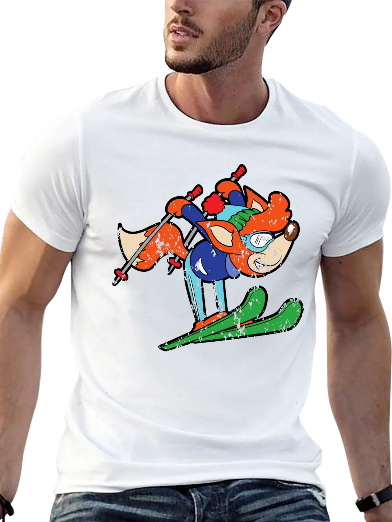 Skiing Fox T-Shirt - Unique Graphic Tee
