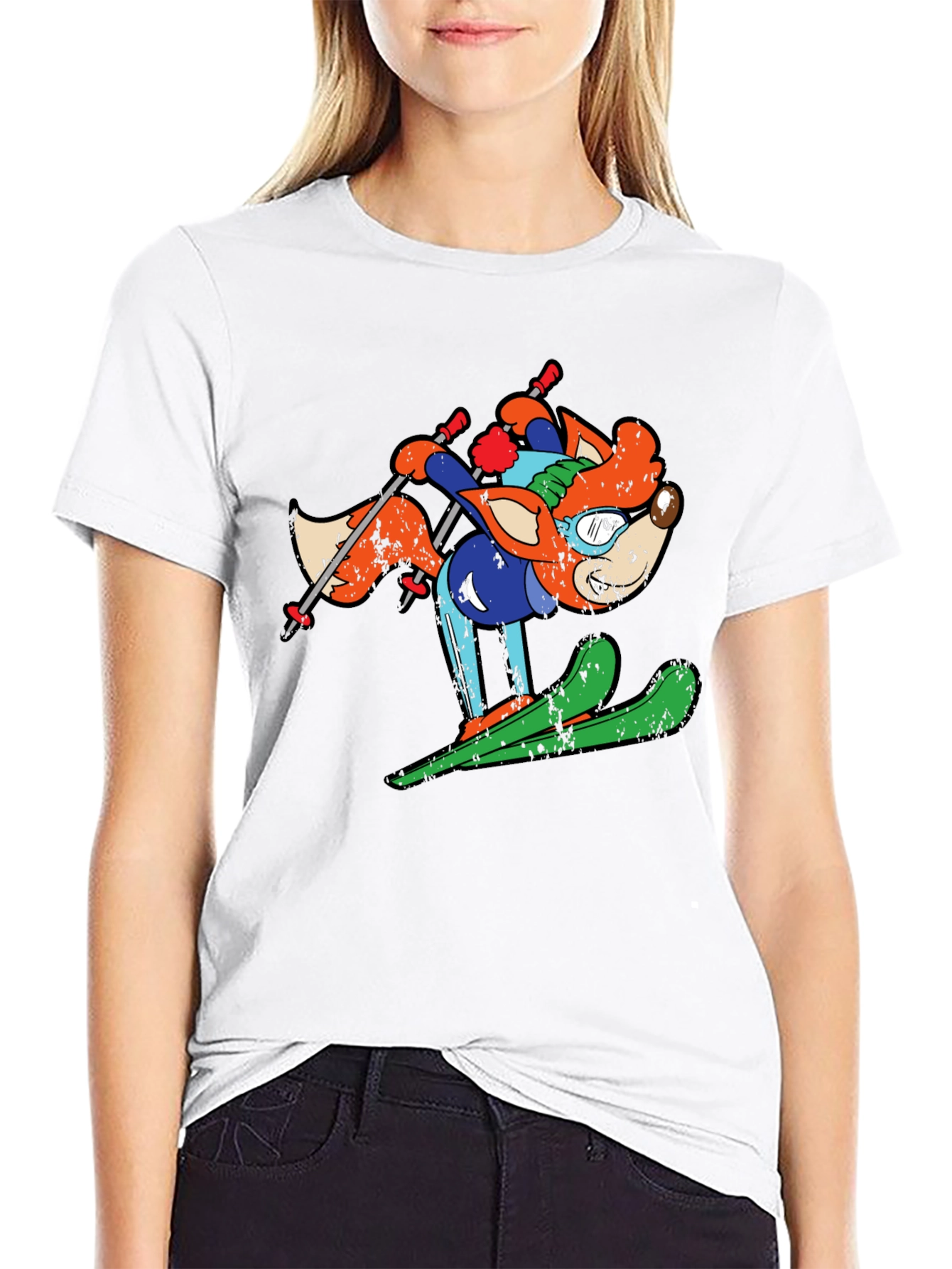 Skiing Fox T-Shirt - Unique Graphic Tee